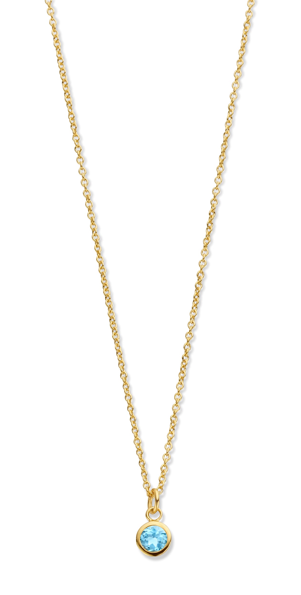 Sky Halskette 45 cm - 14 kt. Gold mit blauem Topas-2