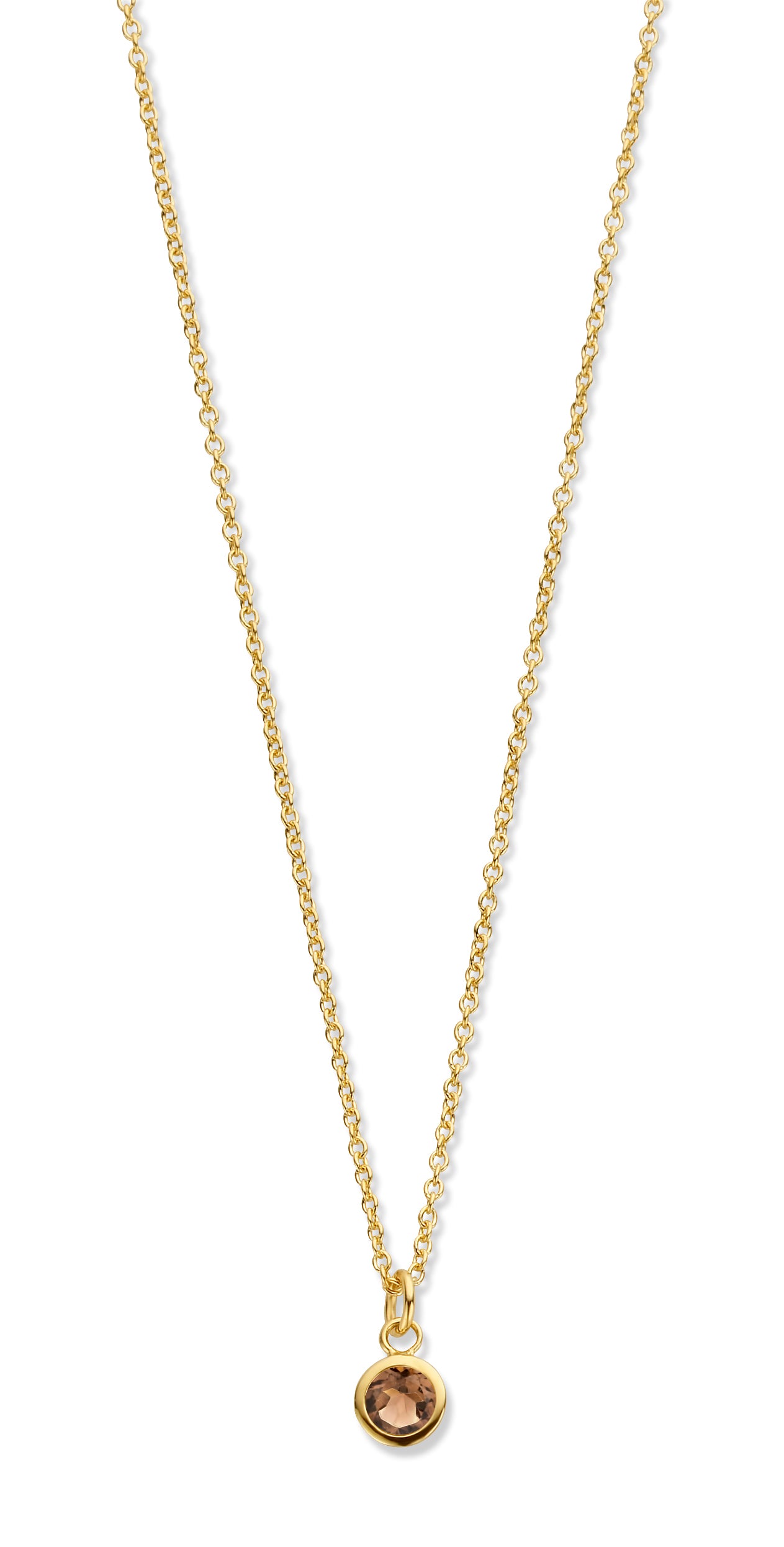 Sky Halskette 45 cm - 14 kt. Gold mit rauchfarbenem Quarz-2