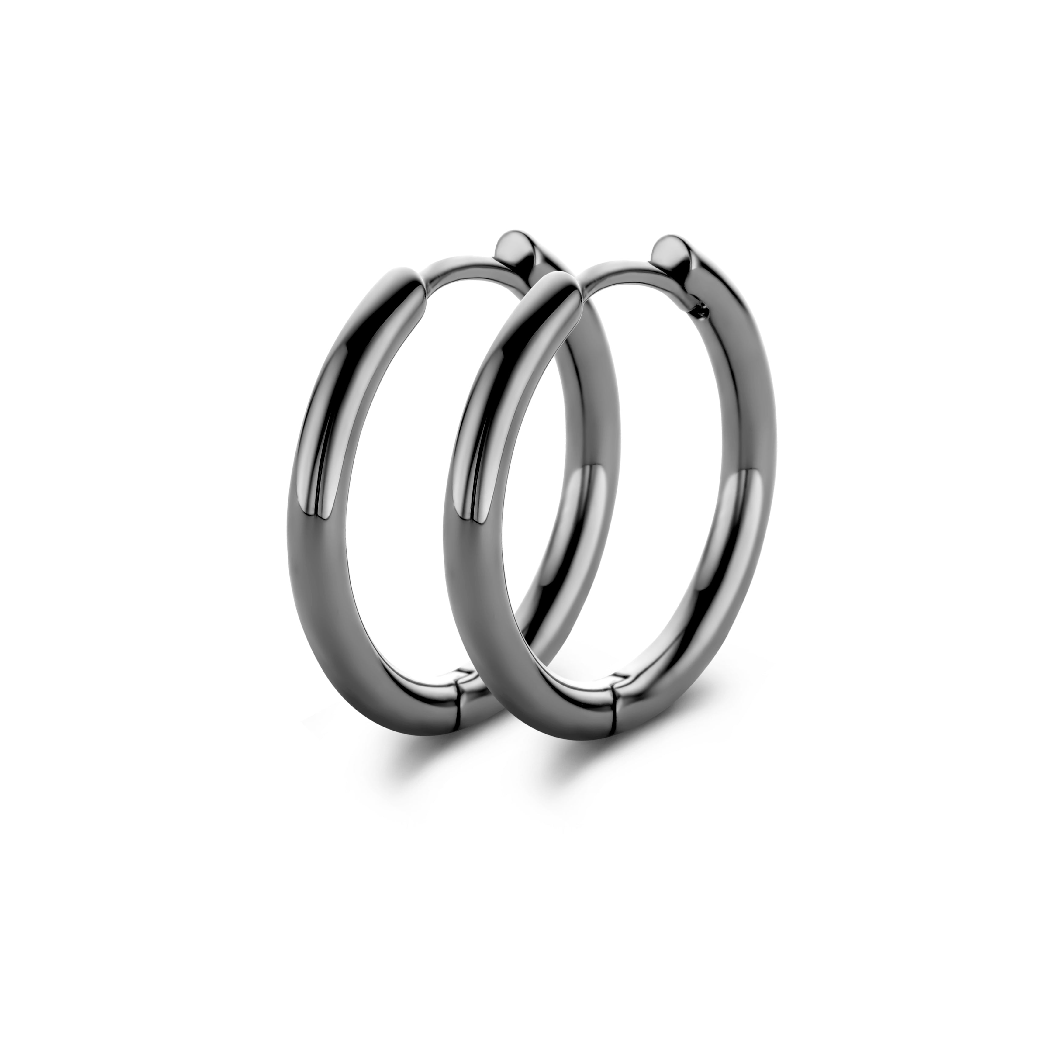 Balance Hoop Ohrringe 30mm - Sterlingsilber Ruthenium beschichtet-3