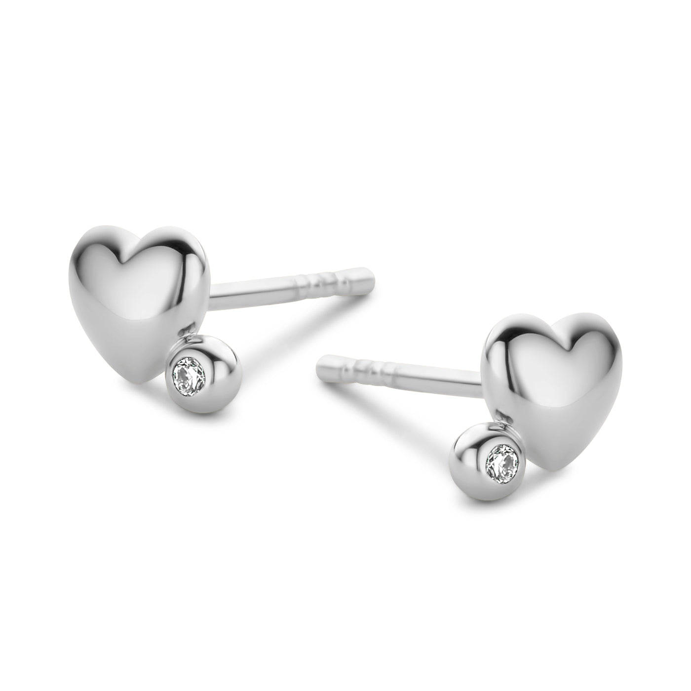 Miracle Ohrringe - 14 kt. Weißgold mit 0,02 CT brillant geschliffenen Diamanten-1