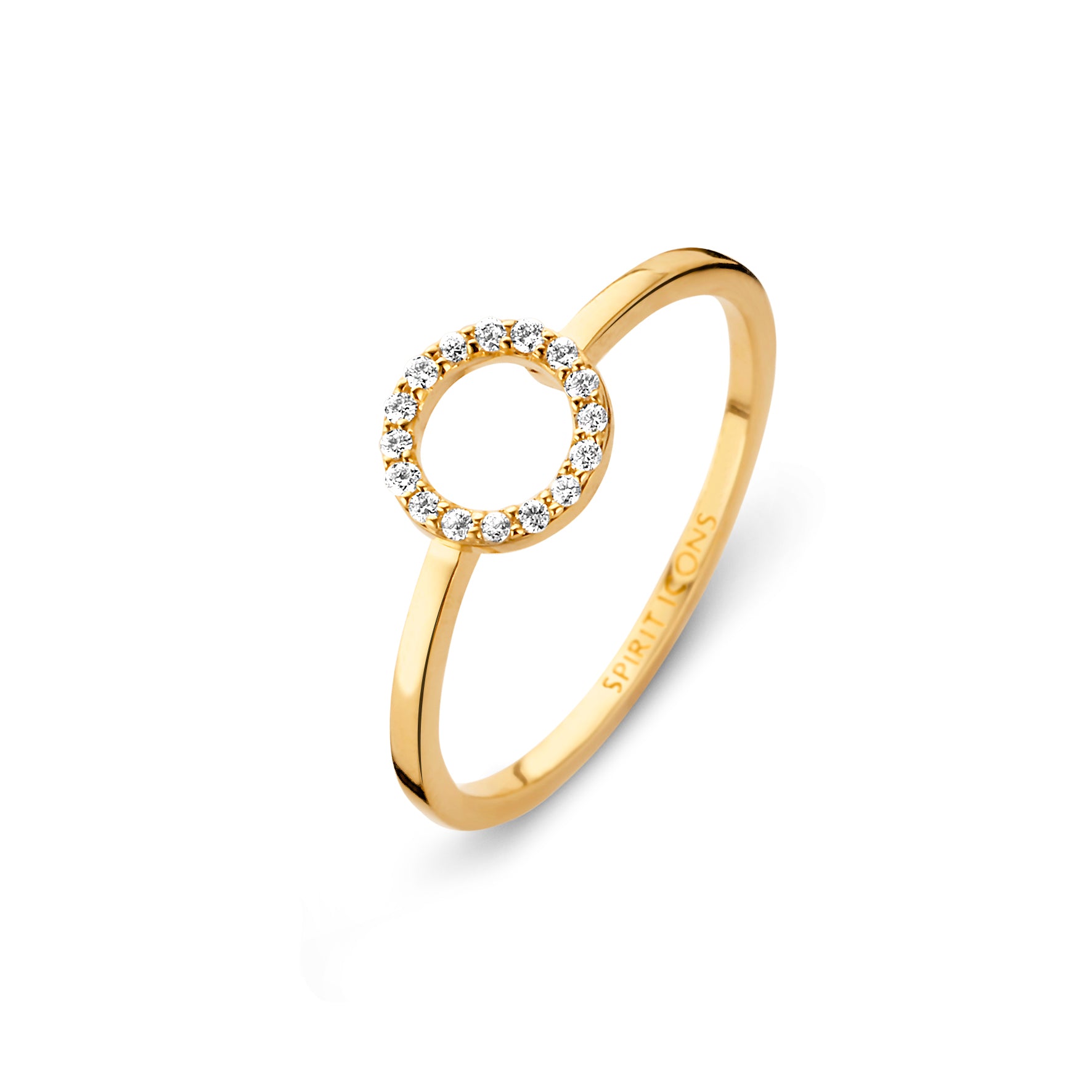 Halo Ring - 14 kt. Gold mit 0,075 CT Brillant geschliffenen Diamanten-1