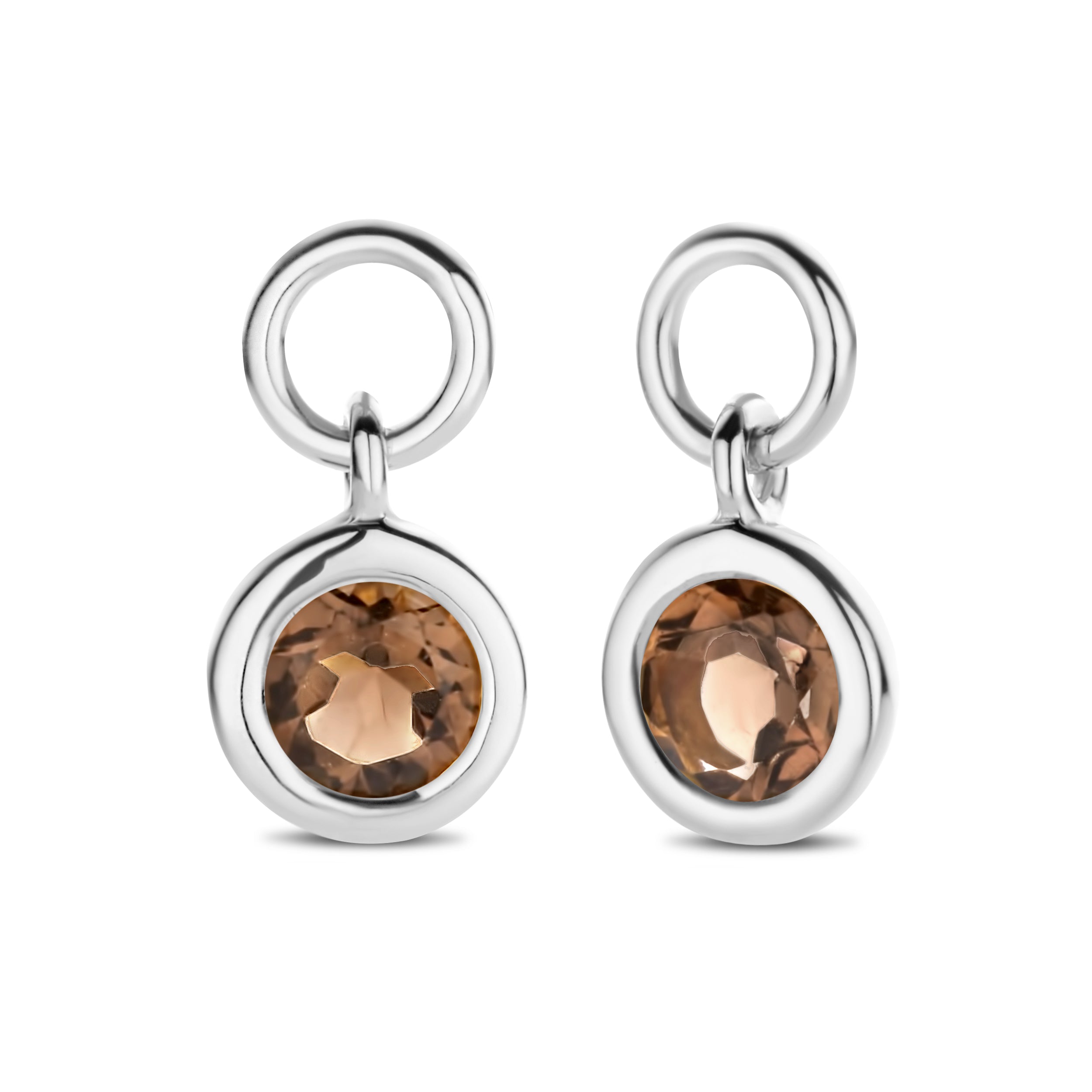 Sky Anhänger für Hoops - 14 kt. Weißgold mit rauchfarbenem Quarz-1