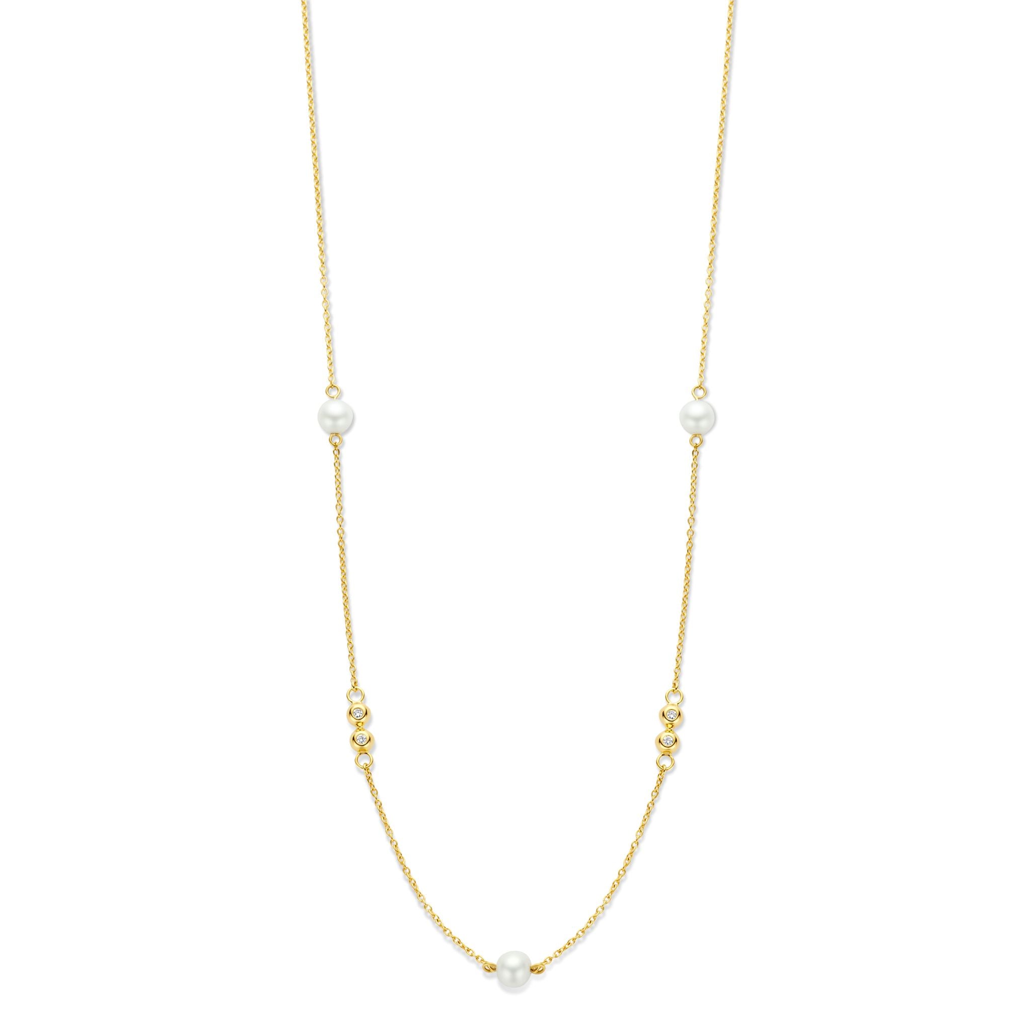 CLEO NECK. 0,08Ct Wvs PEARL 14K-1