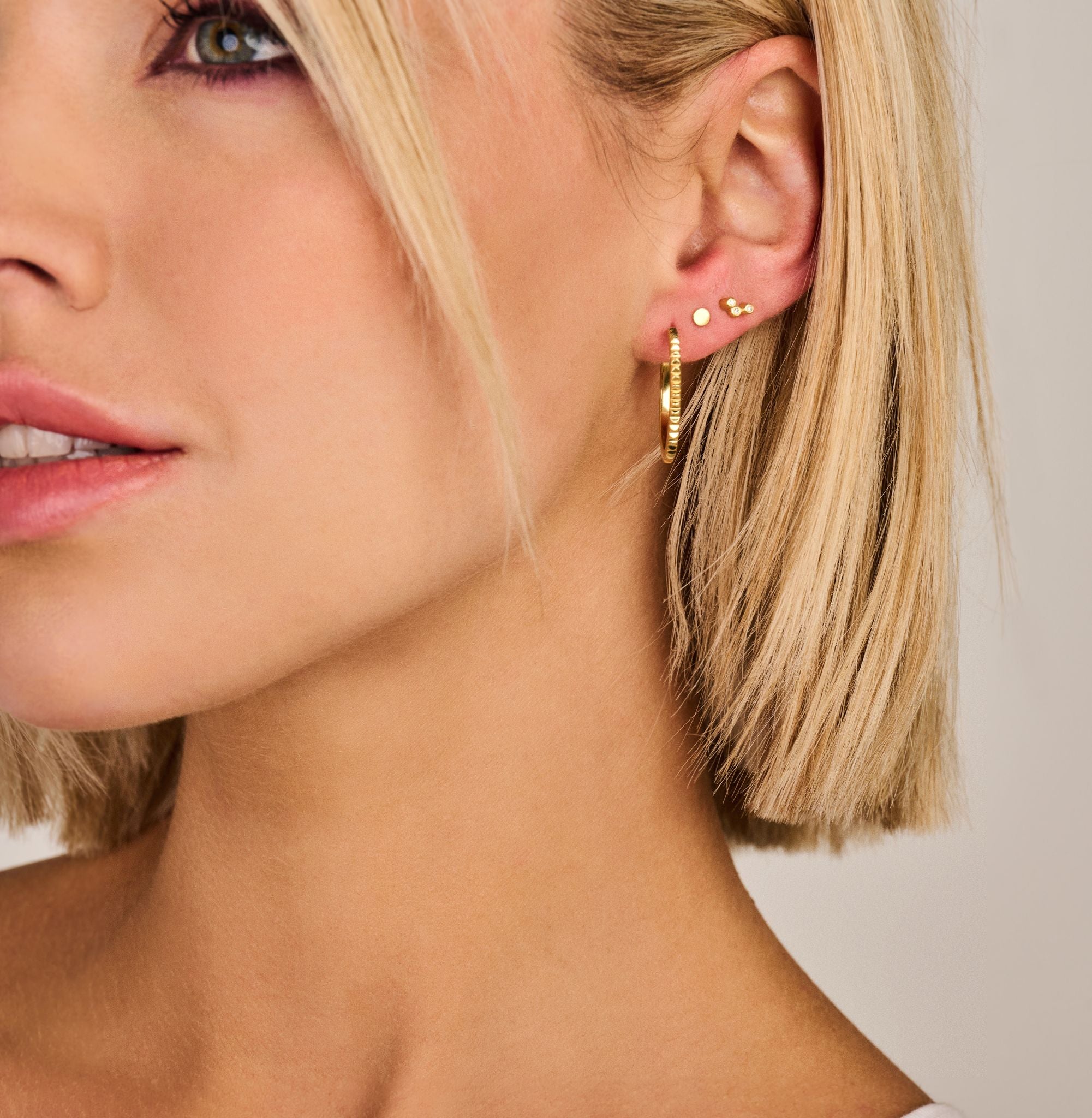 Peak Creolen Ohrringe Medium - Sterling Silber vergoldet-1