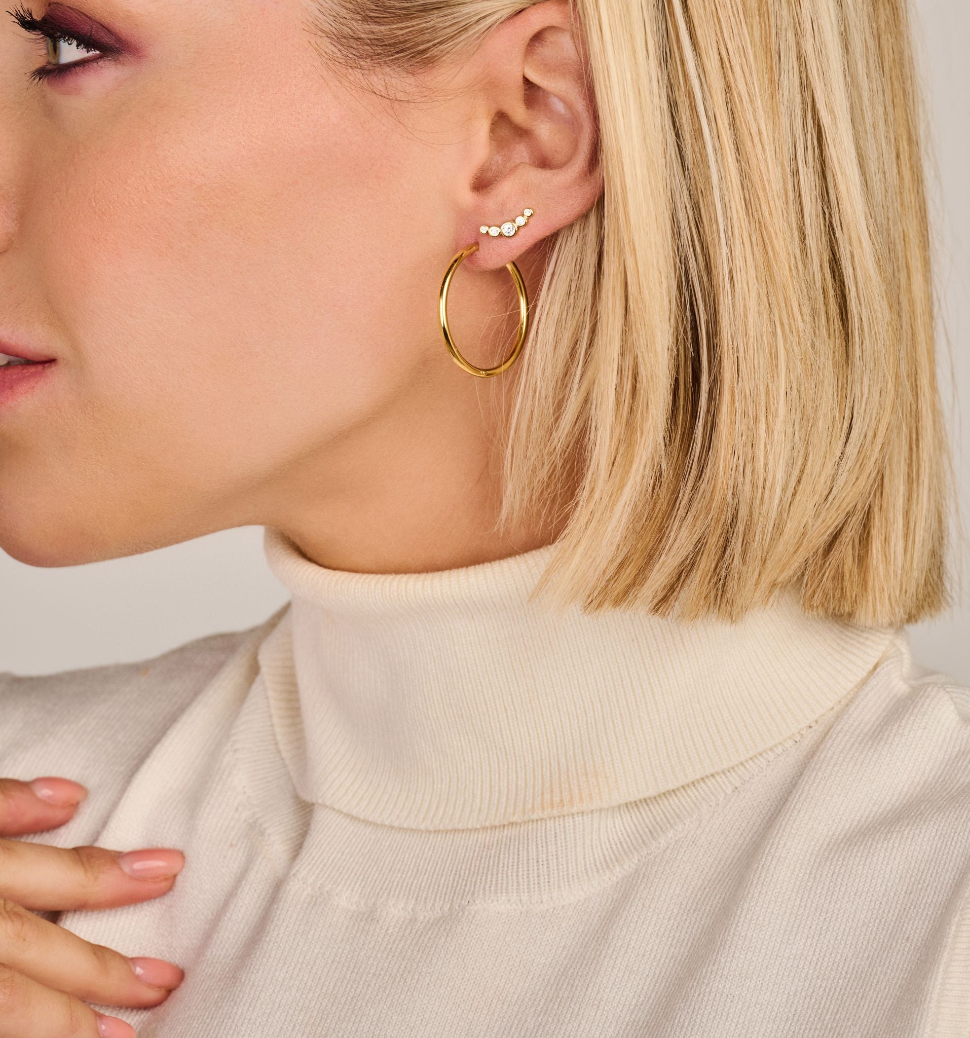 Balance Hoop Ohrringe 30mm - vergoldetes Sterlingsilber-4