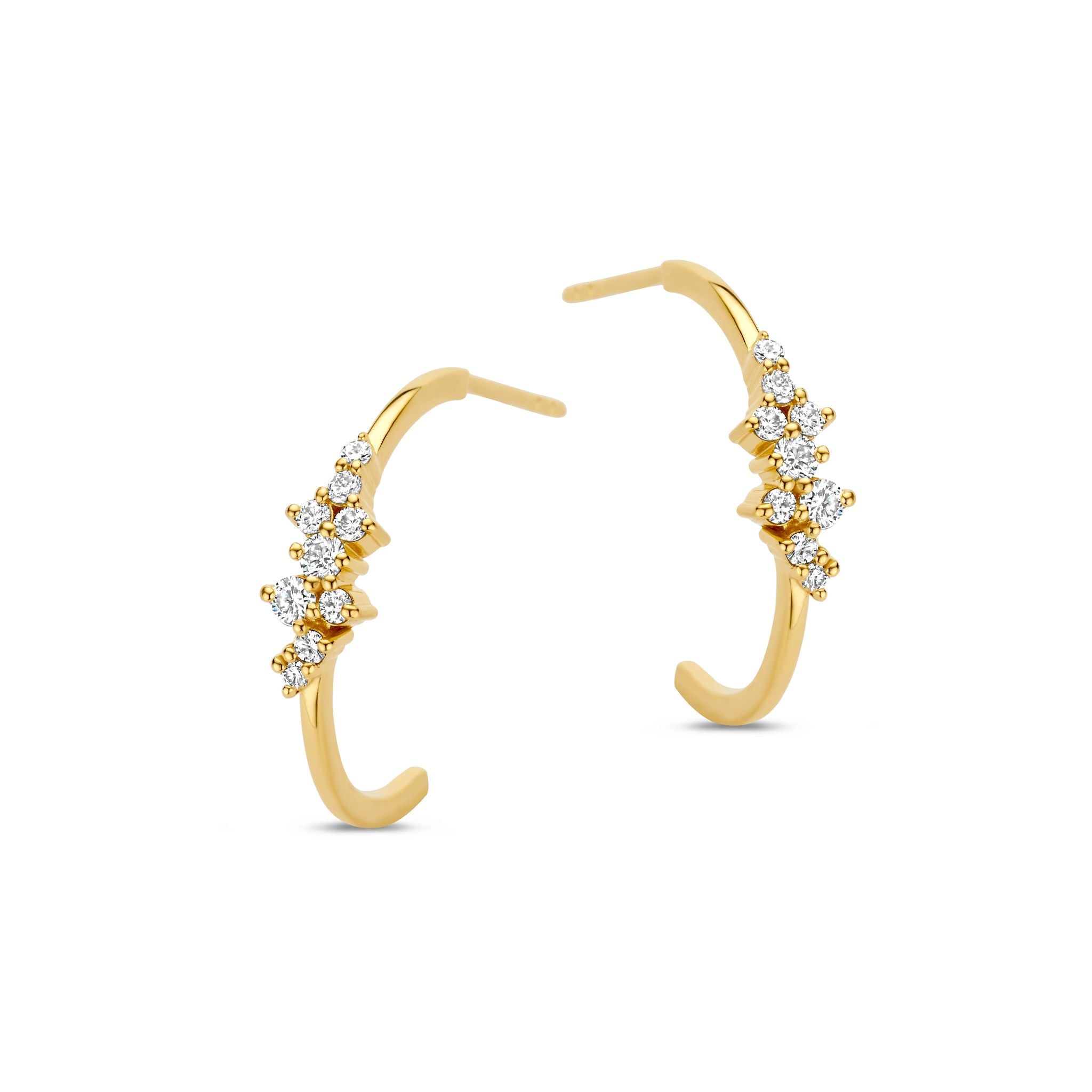 Sunrise Ohrringe - 14 kt. Gold mit 0,35 CT Brillantschliff Diamanten-1