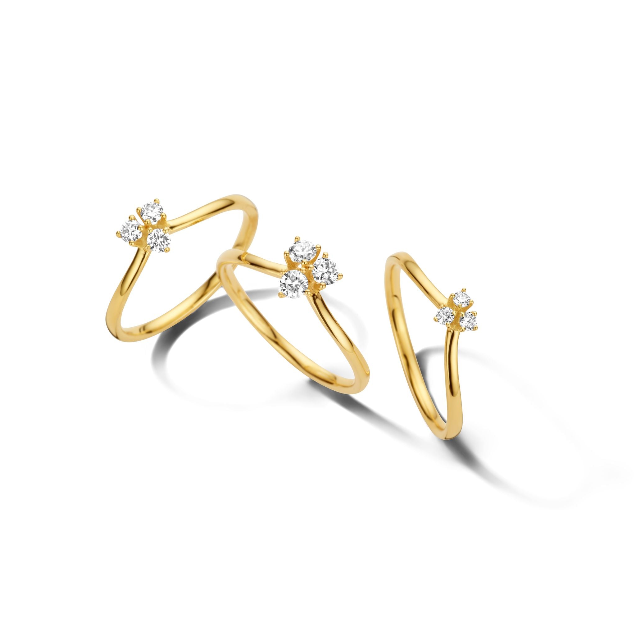Juliet Ring klein - 14 kt. Gold mit 0,09 CT Brillantschliff Diamanten-3
