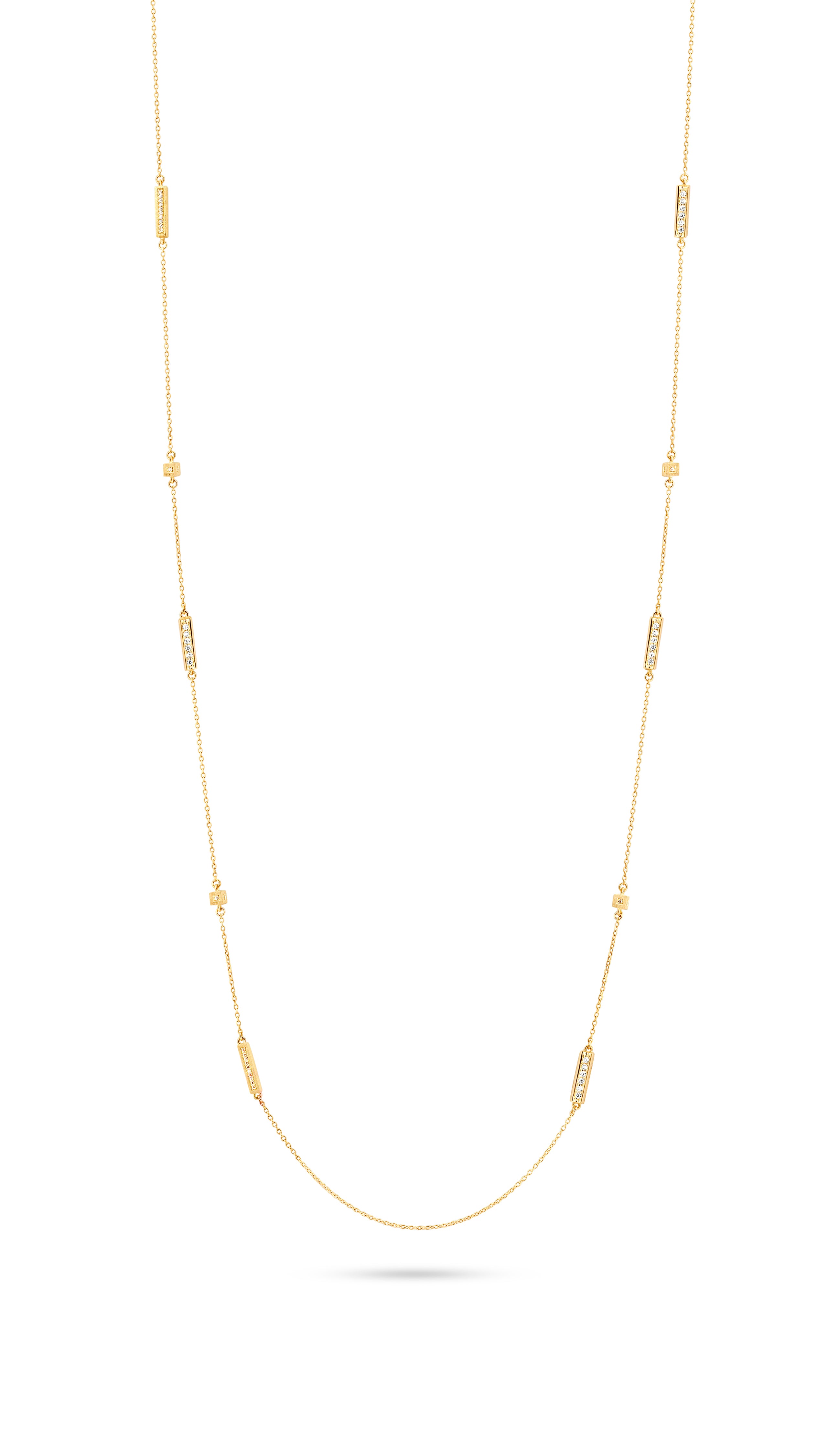 BLOCK NECKLACE GP CZ-1