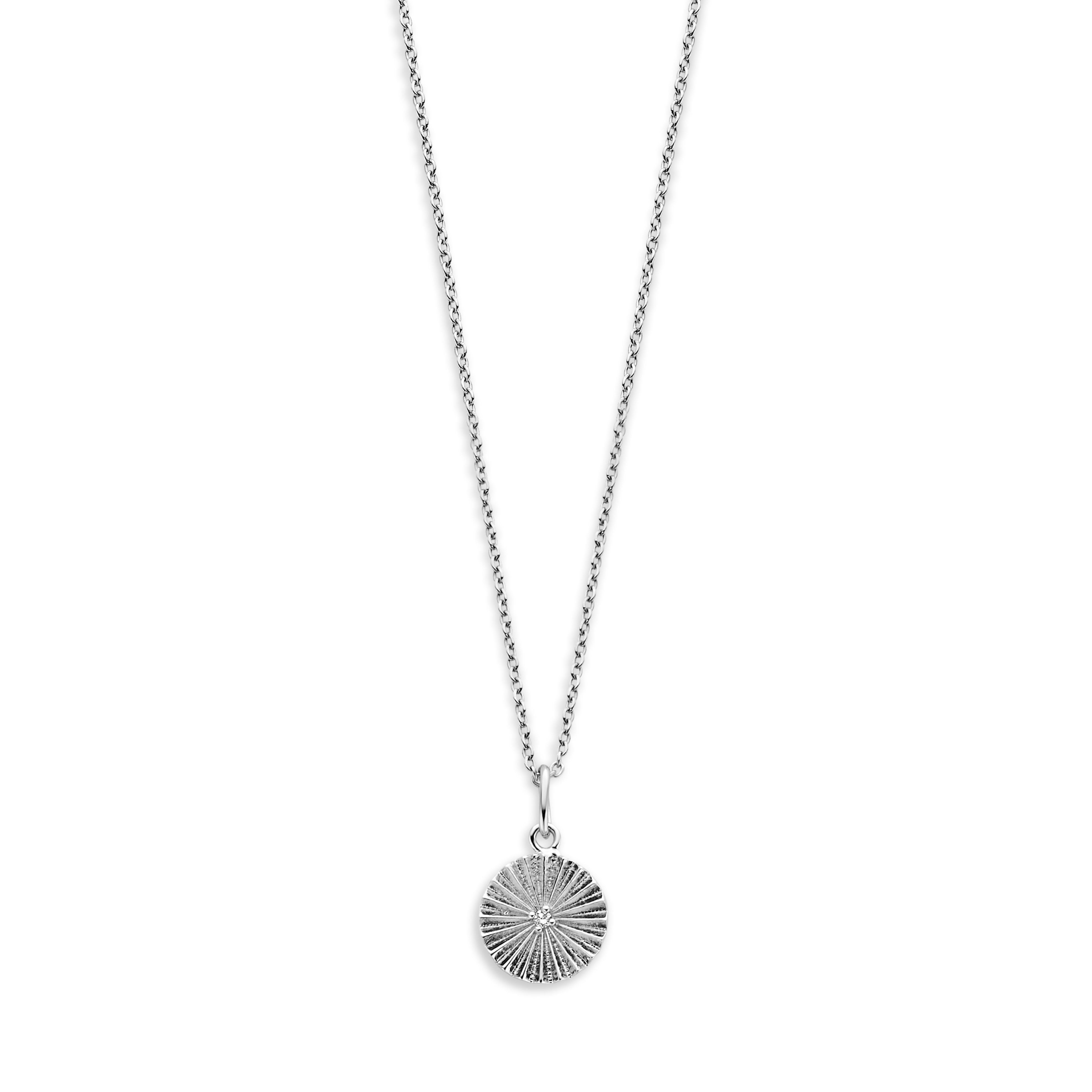 Sunshine Halskette 45 cm - Sterlingsilber mit 0,0125 CT Brillantschliff Diamant-1