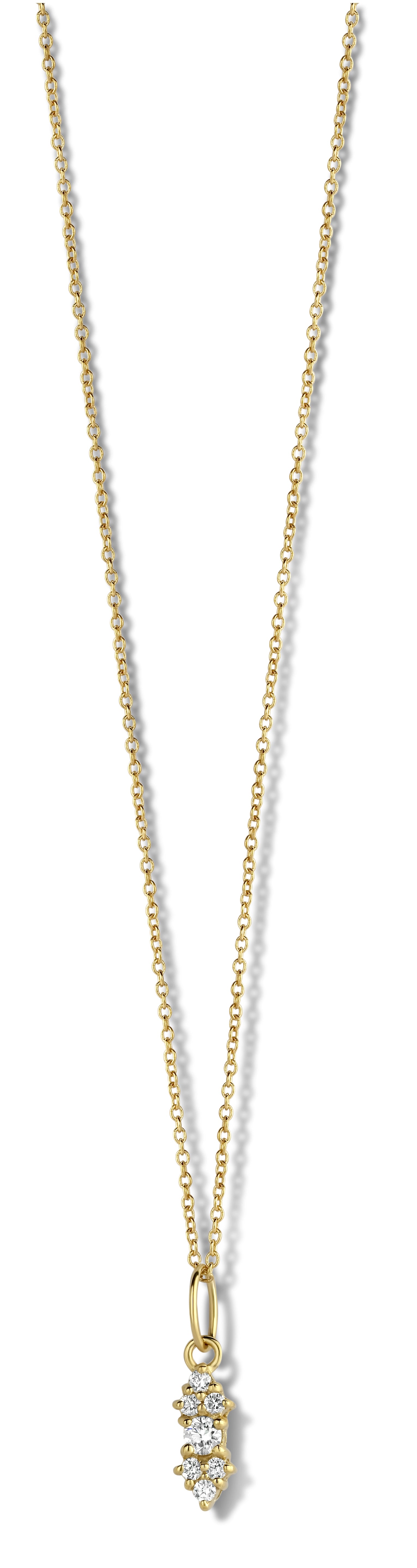 Vida Halskette 45 cm - 14 kt. Gold mit 0,11 CT Brillantschliff Diamanten-2