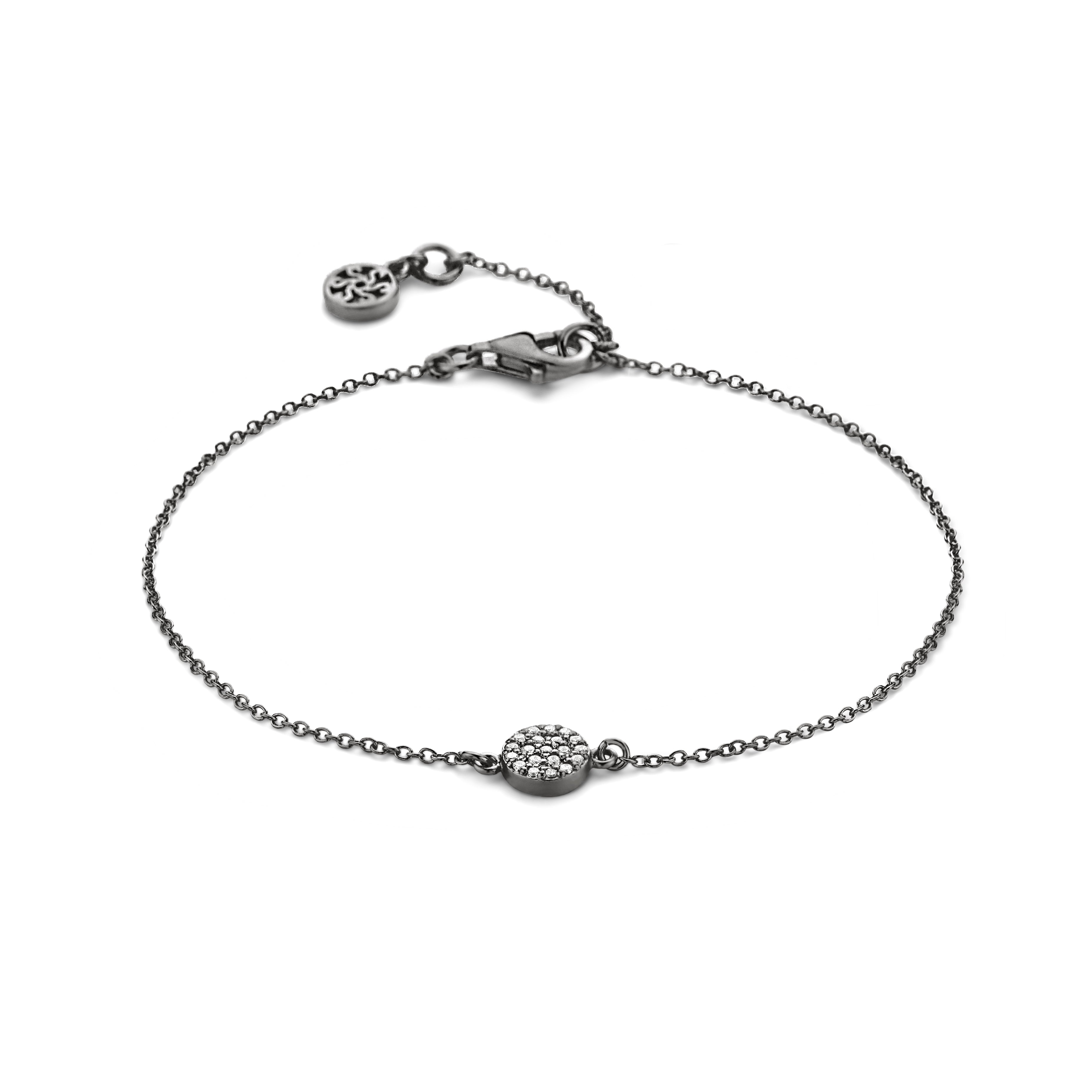 Mini Armband - Sterlingsilber rutheniert - Zirkonia-1