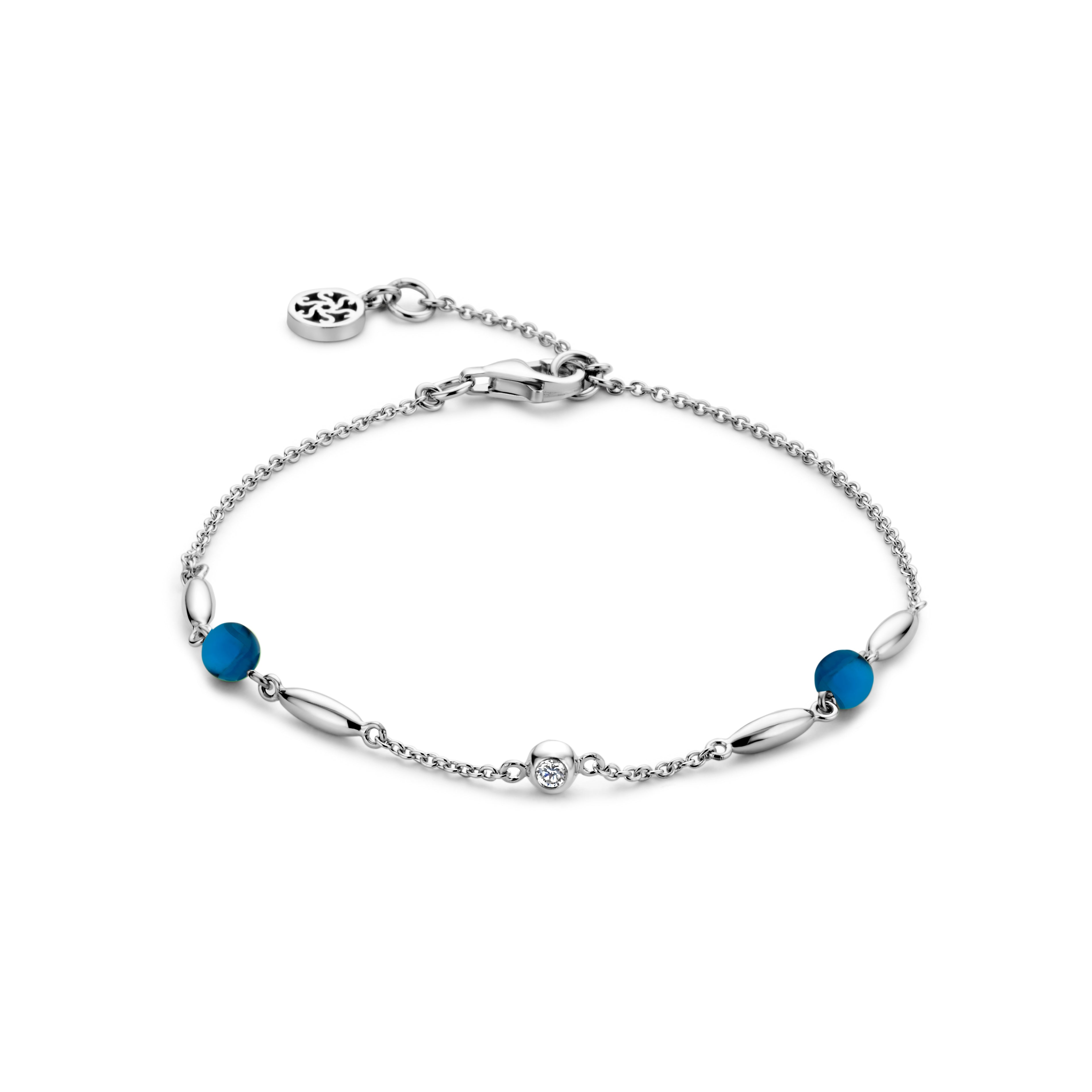 Cornelia Armband - Sterlingsilber - Blaue Achat und Zirkonia-1