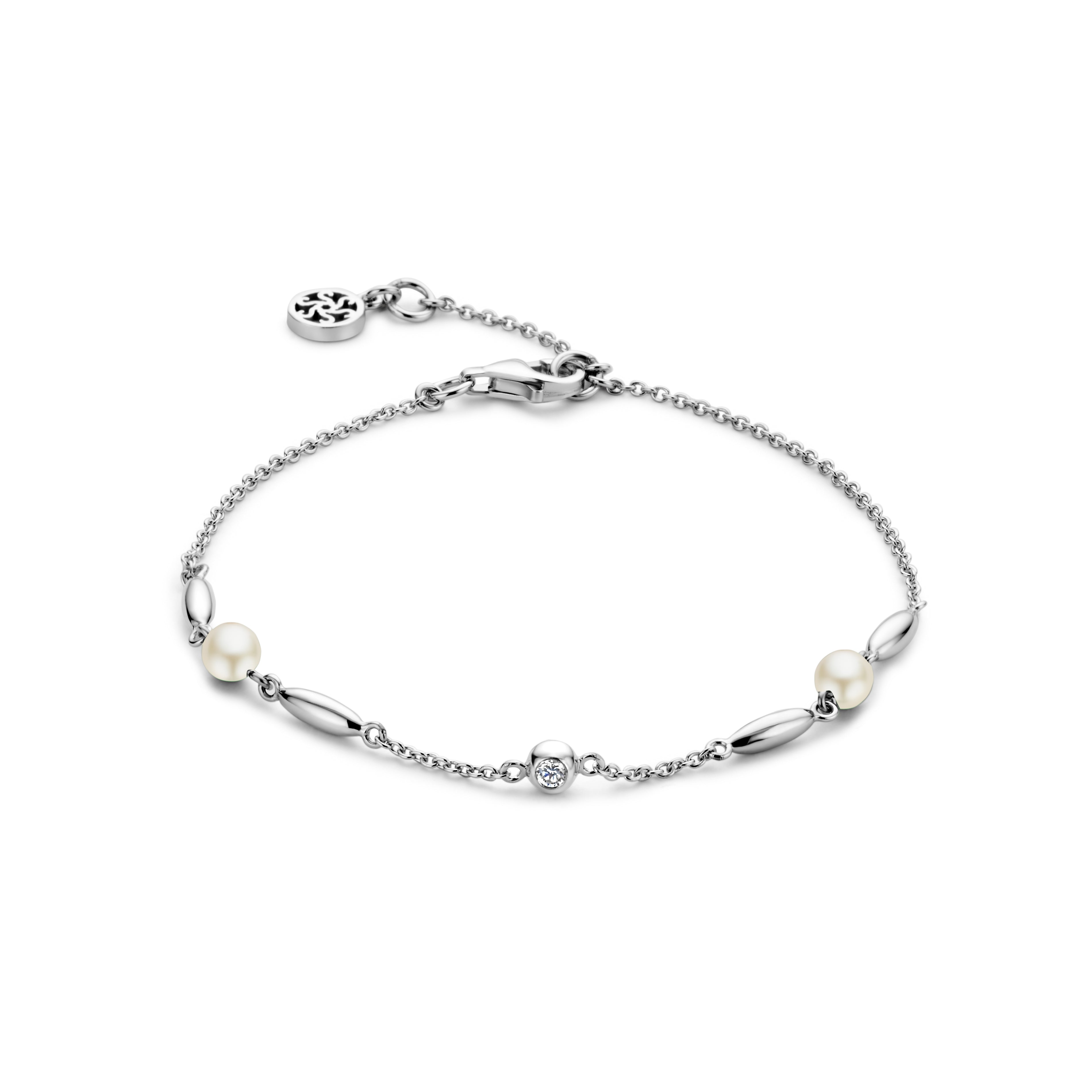 Cornelia Armband - Sterlingsilber - SüßwasserPEARL und Zirkonia-1