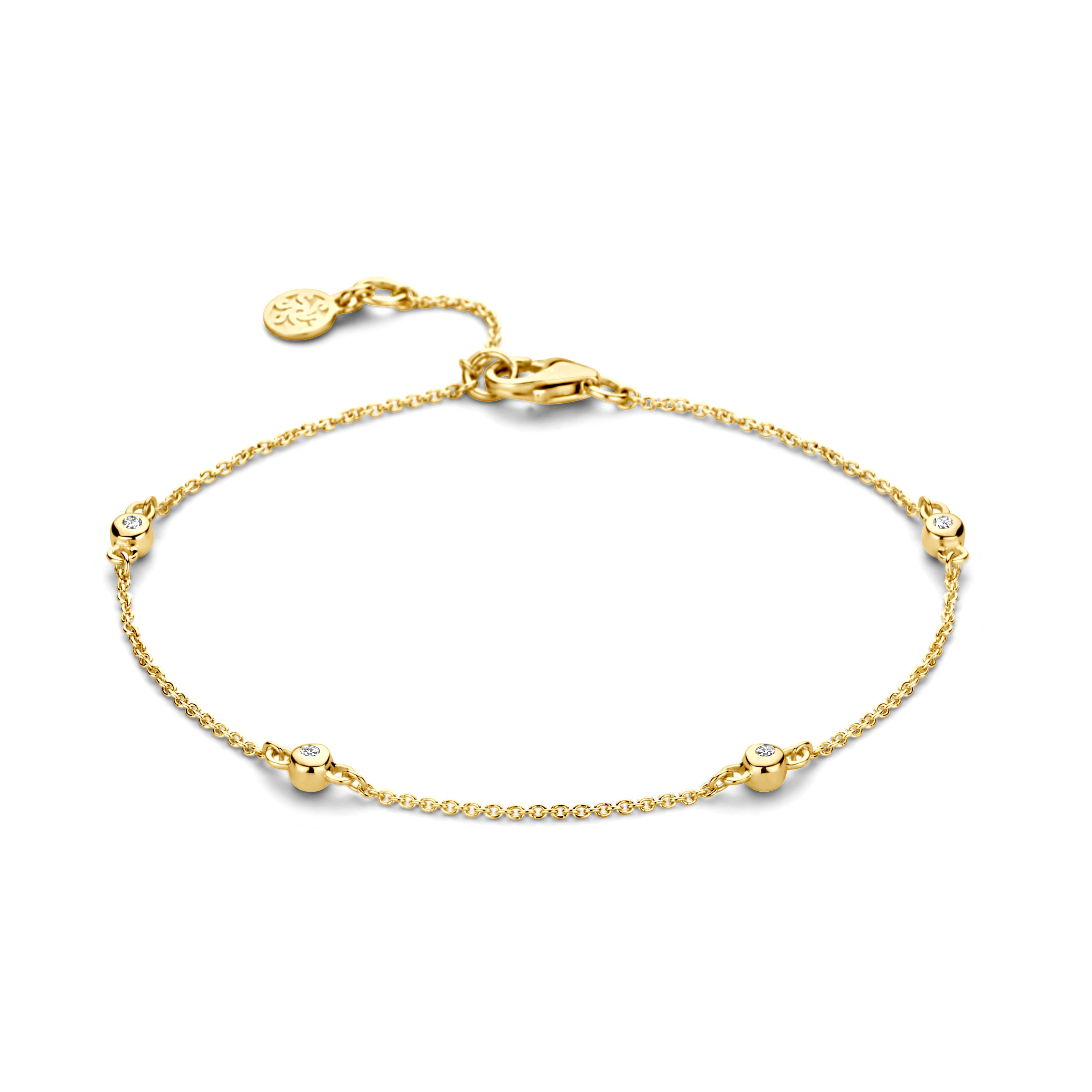 Belle Armband small - 14 kt. Gold mit 0,08 CT brillantgeschliffenen Diamanten-1