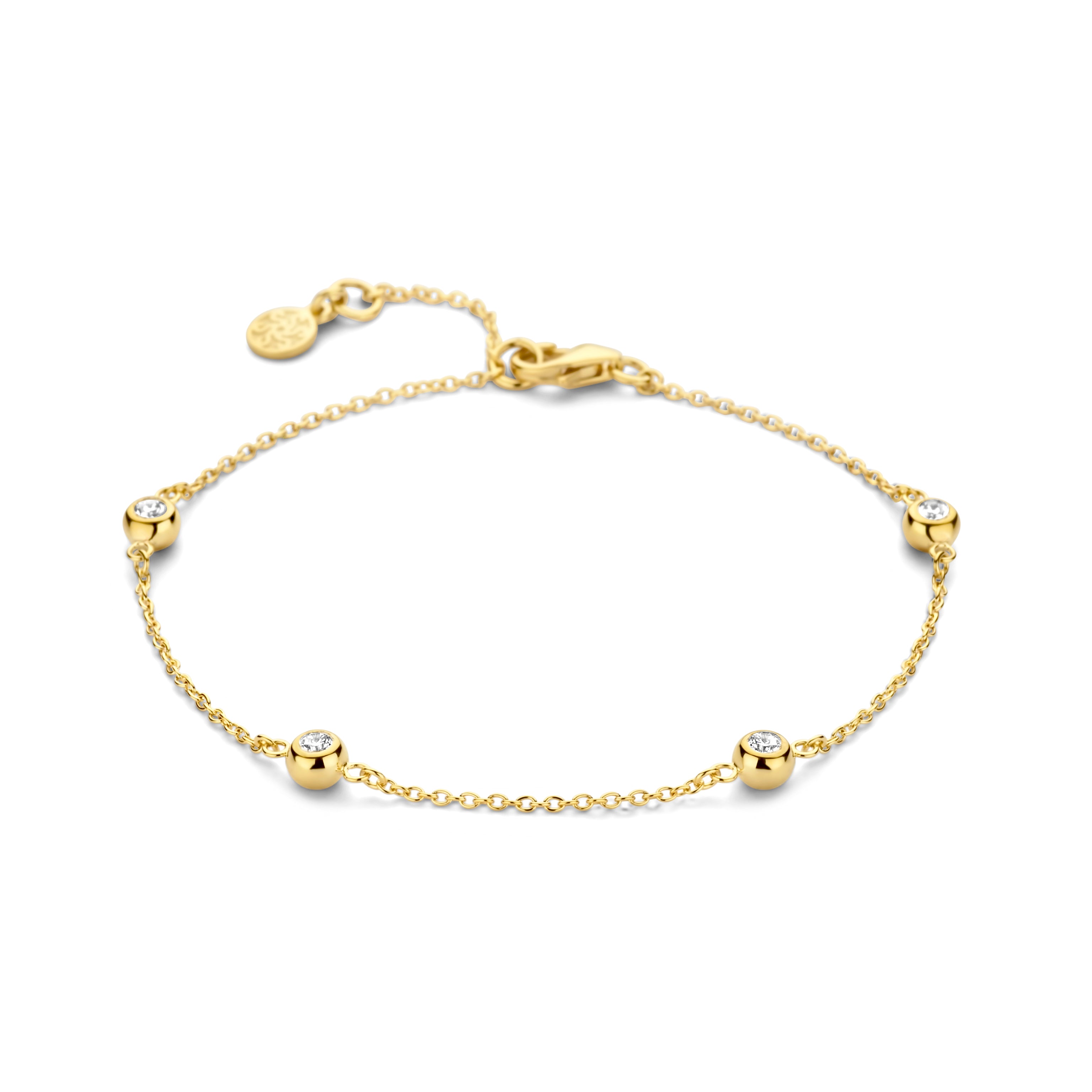 Belle Armband Medium - 14 kt. Gold mit 0,4 CT brillantgeschliffenen Diamanten-1