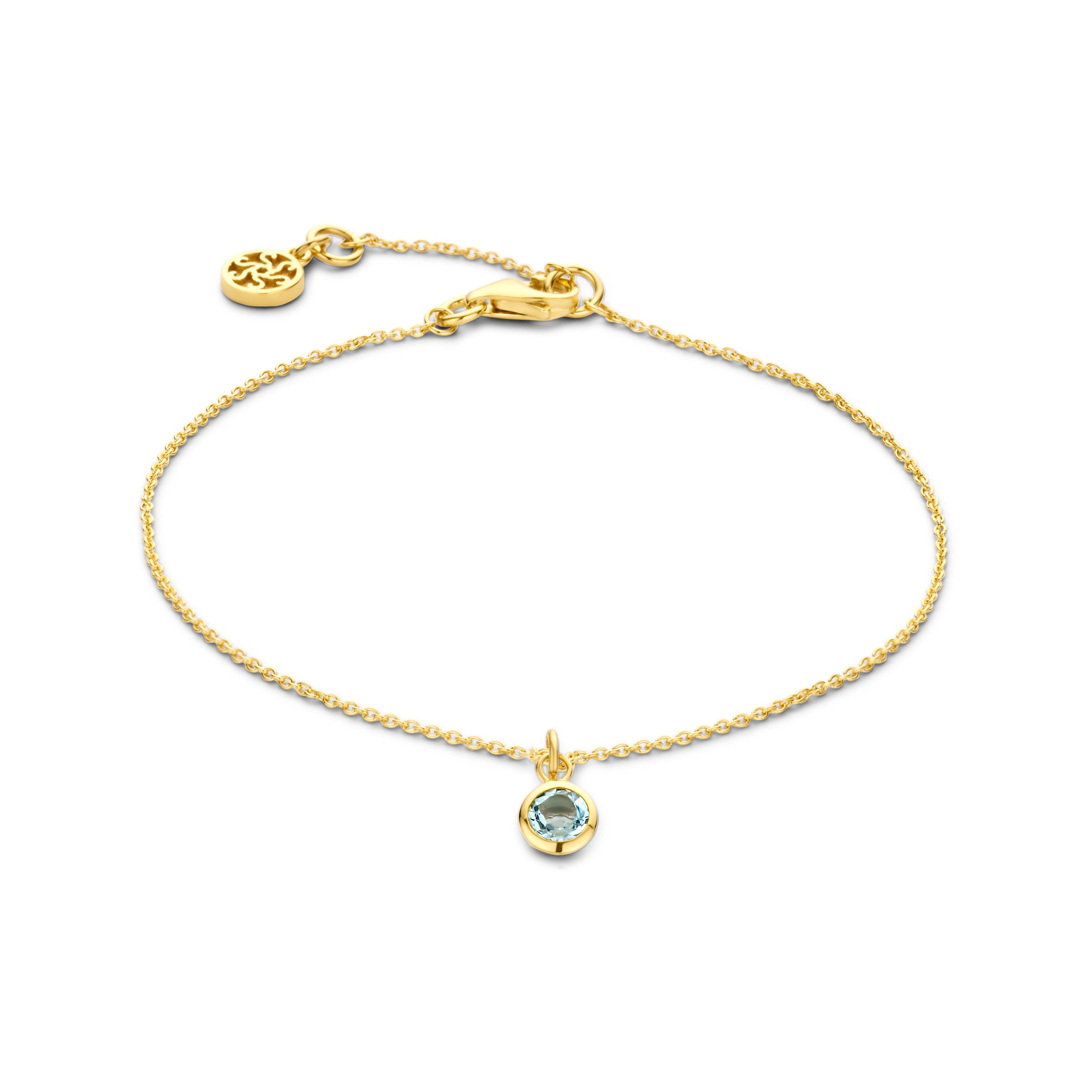 Sky Armband - 14 kt Gold mit Schweizer Blauem Topas-1