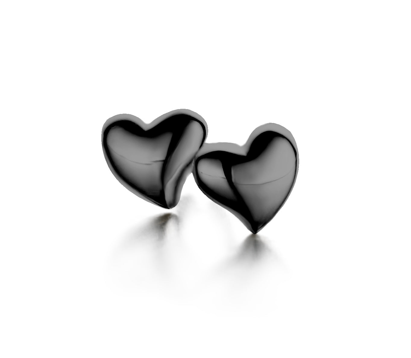 Heart Ohrringe - Sterlingsilber rutheniert-1