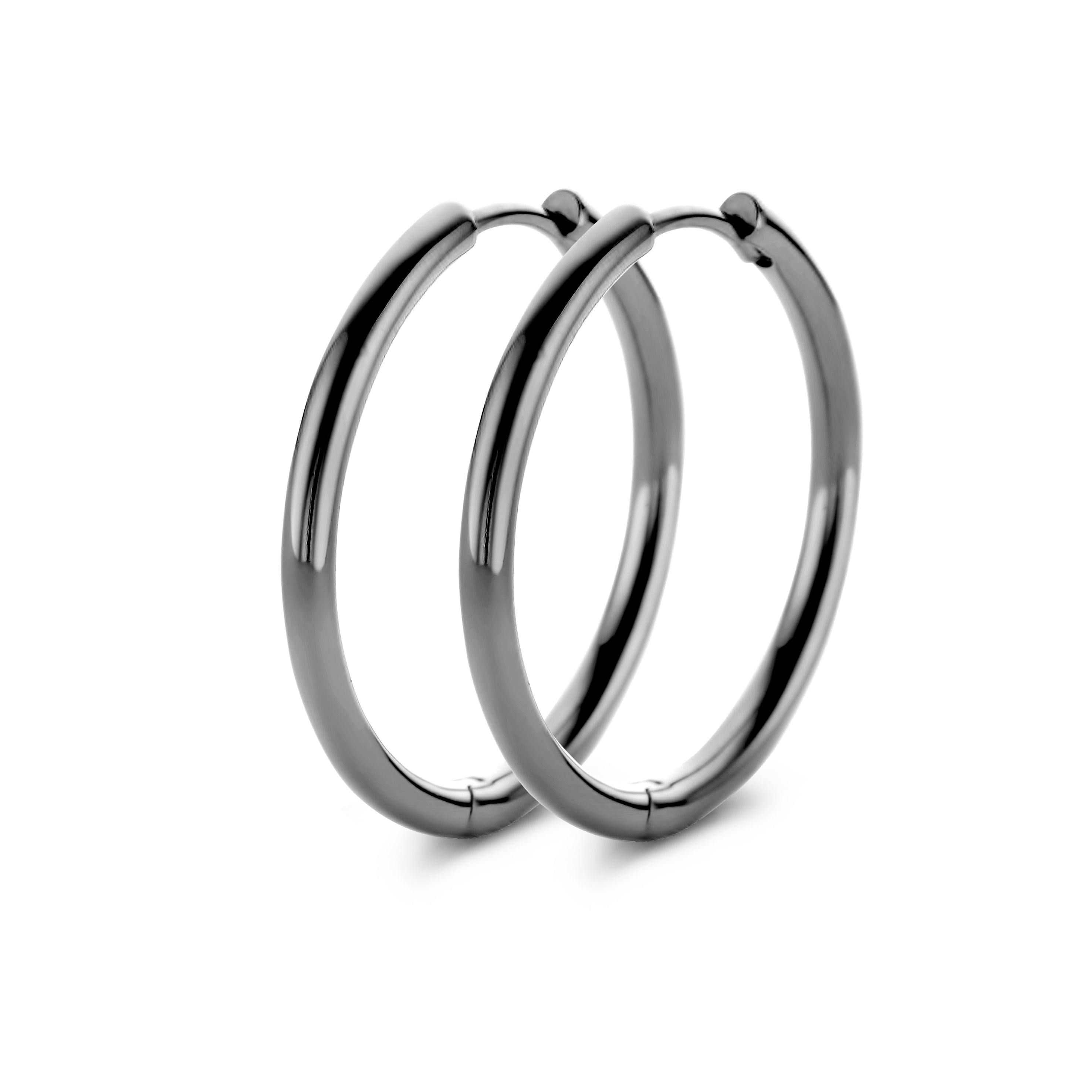 Balance Hoop Ohrringe Large - Sterling Silber Rutheniert-1