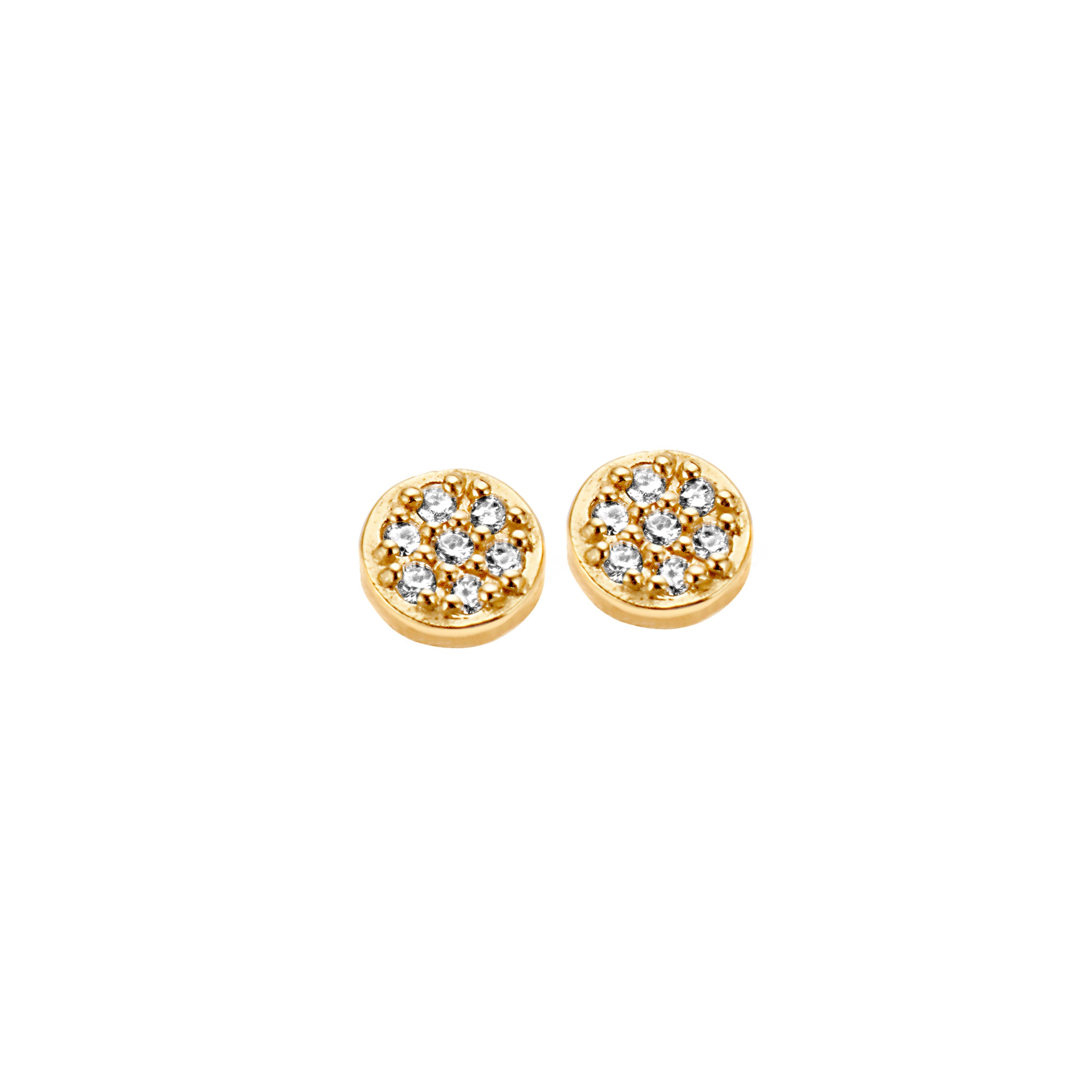 Mini Ohrringe - 14 kt. Gold mit 0,07 CT brillantgeschliffenen Diamanten-1