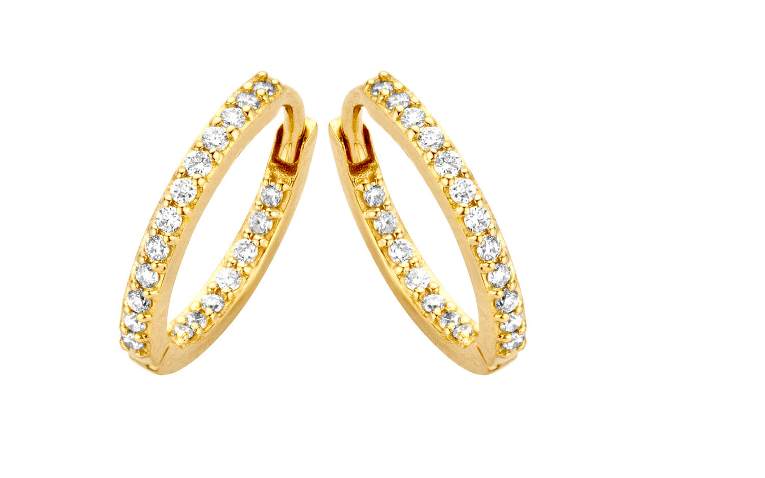 Lagoon Ohrringe klein - 14 kt. Gold mit 0,19 CT brillantgeschliffenen Diamanten-1