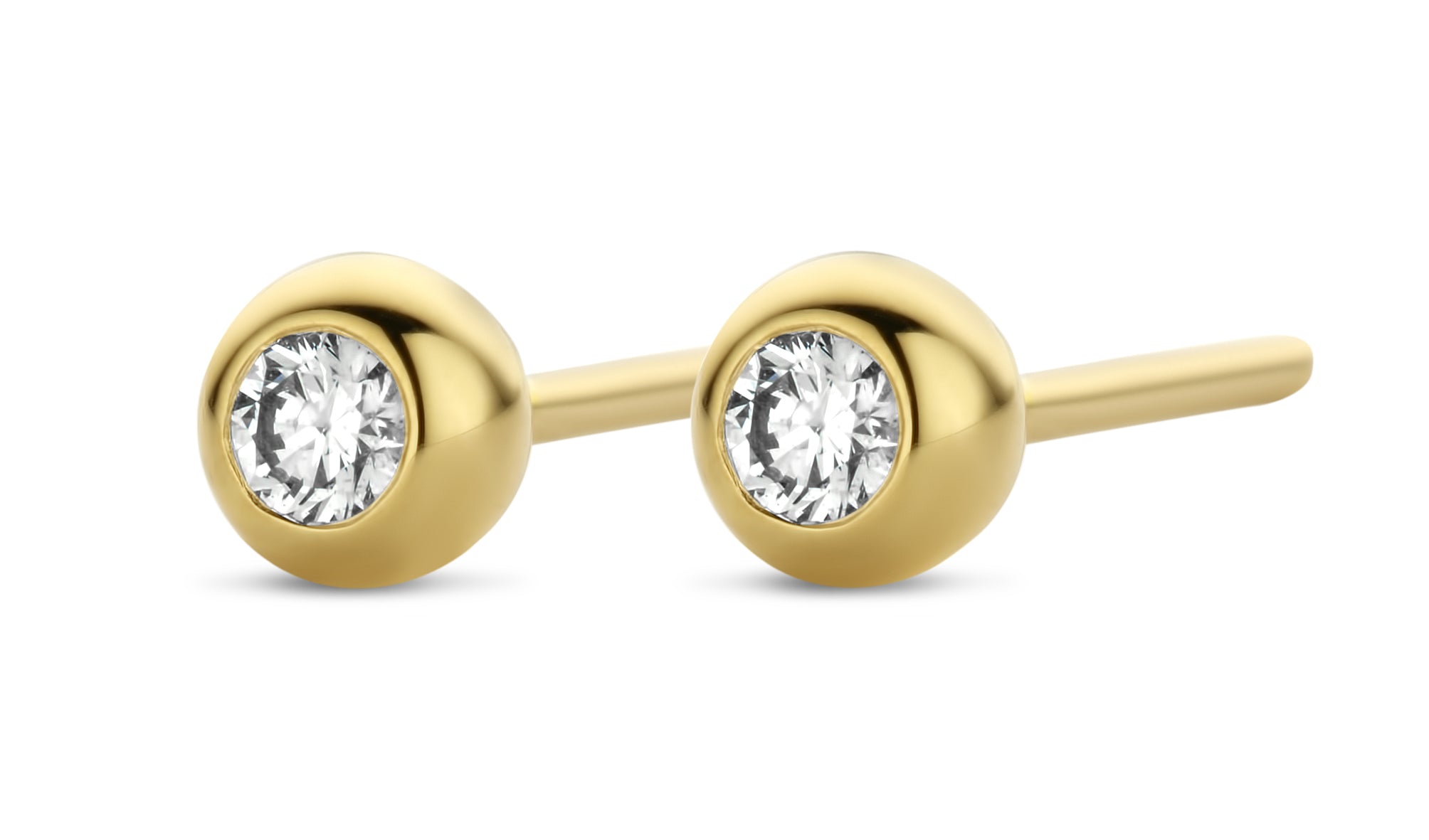 Belle Ohrringe - 14 kt. Gold mit 0,1 CT brillantgeschliffenen Diamanten-1