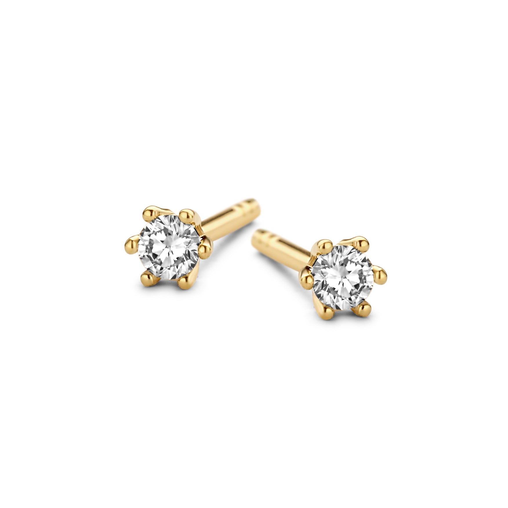 Faith Ohrringe - 14 kt. Gold mit 0,14 CT Brillantschliff Diamanten-1