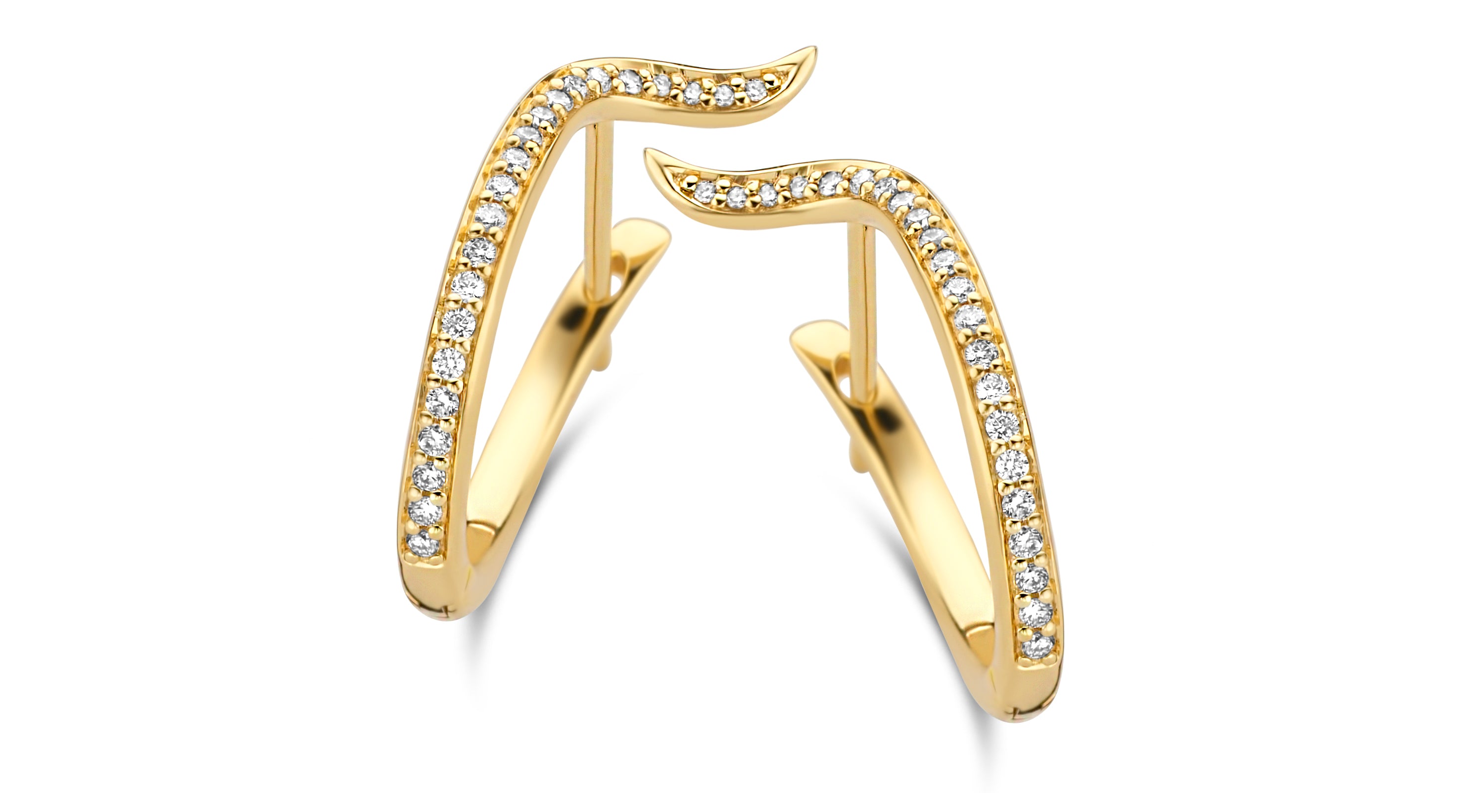 Prestige Ohrringe - 14 kt. Gold mit 0,21 CT brillantgeschliffenen Diamanten-1