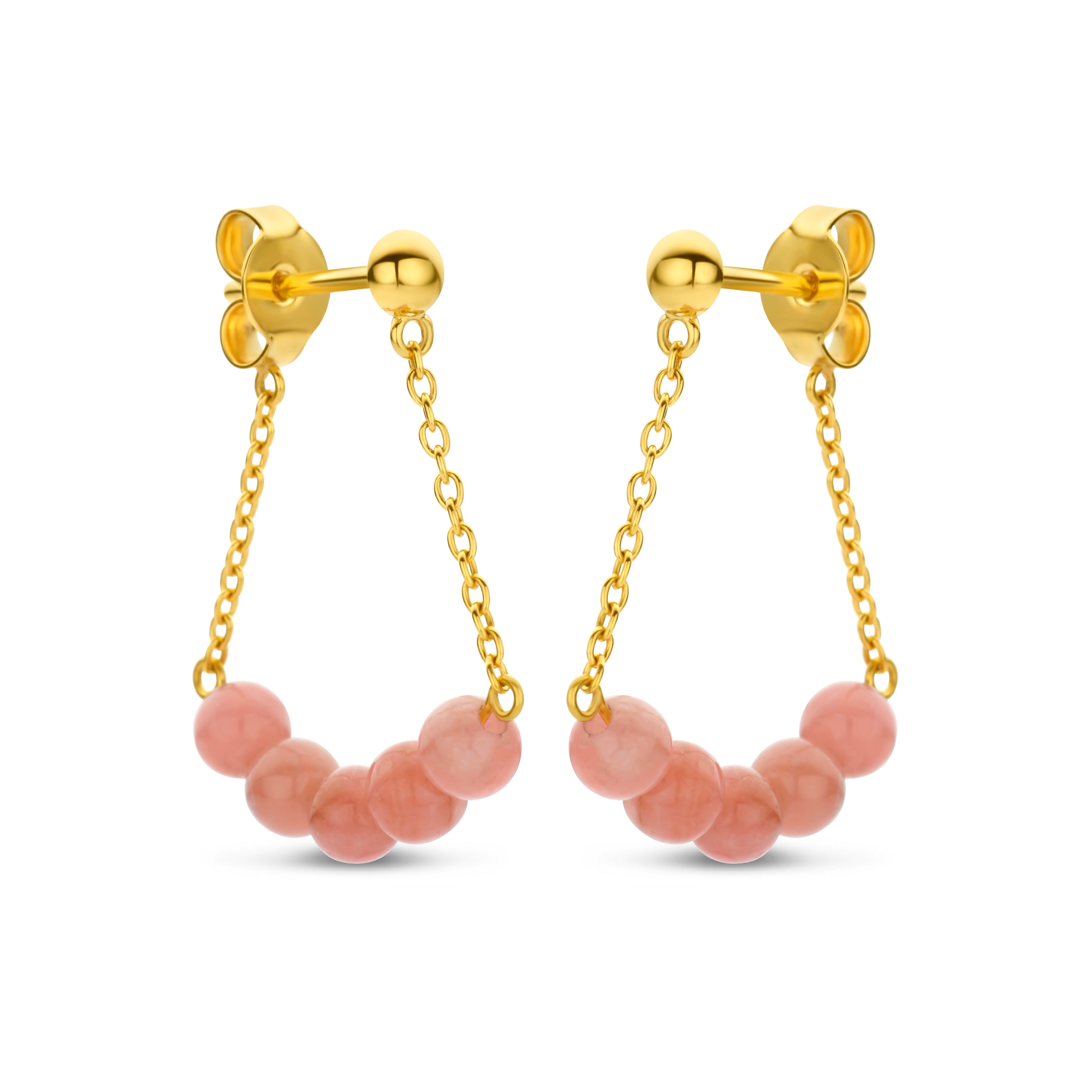 AMELIA HANGER RHODOCHROSITE 14K