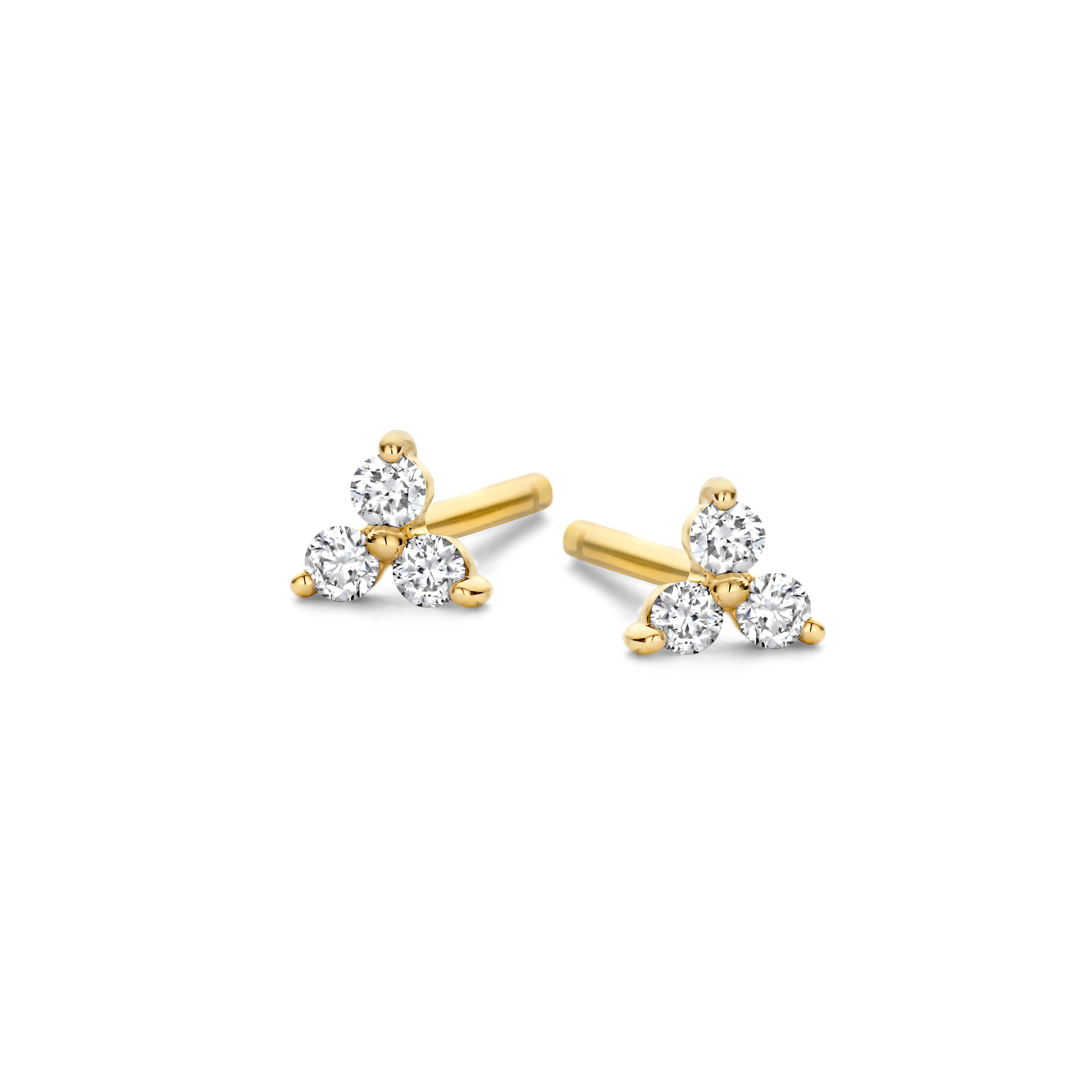 Elle Ohrringe - 14 kt. Gold mit 0,09 CT brillantgeschliffenen Diamanten-1