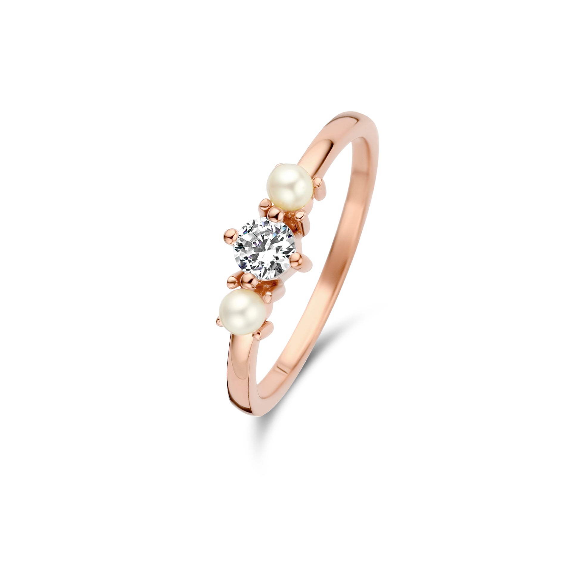 Ocean Ring - Sterlingsilber rosé vergoldet - Zirkonia und SüßwasserPearl-1