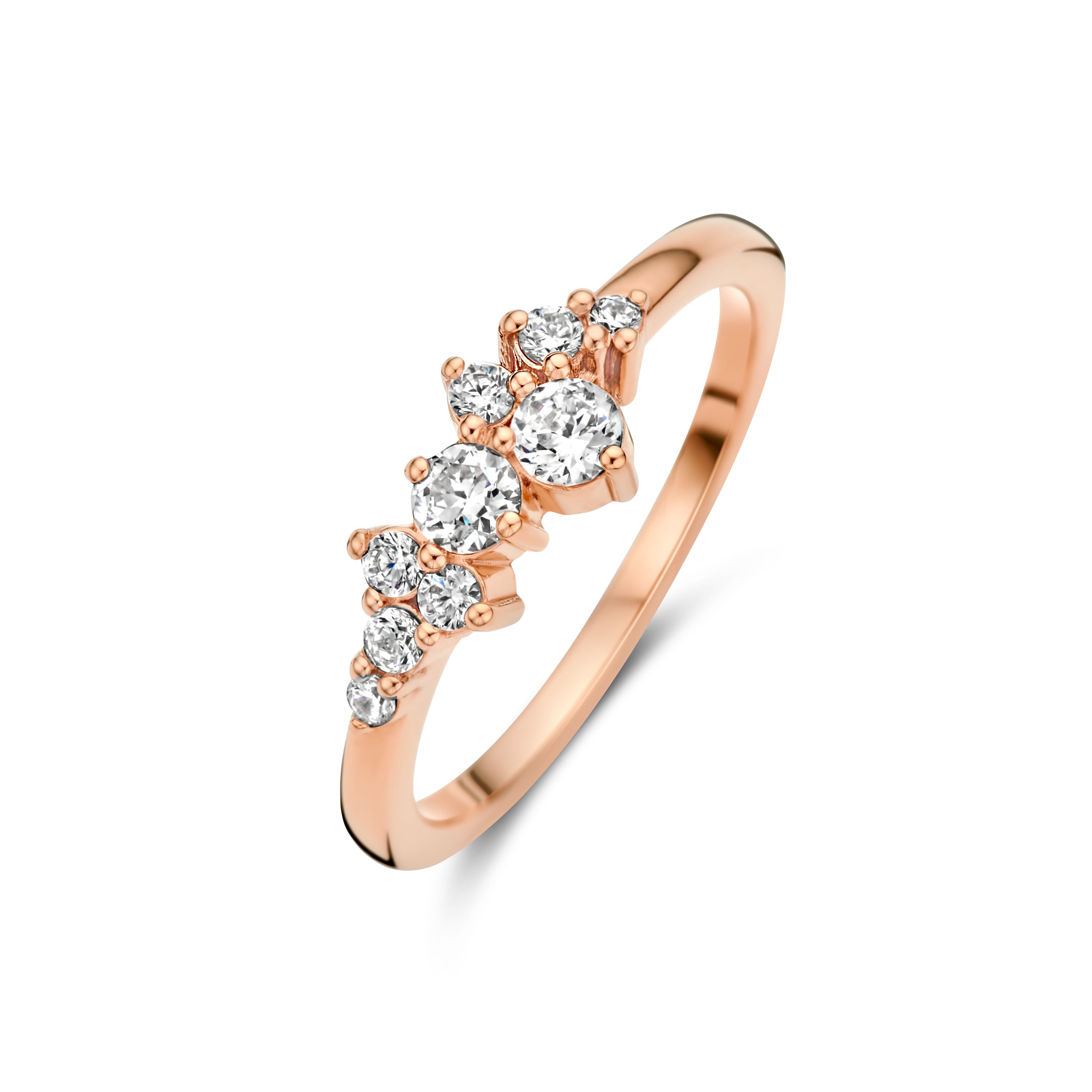 Aria Ring - Sterling Silber rosa vergoldet - Zirkonia-1