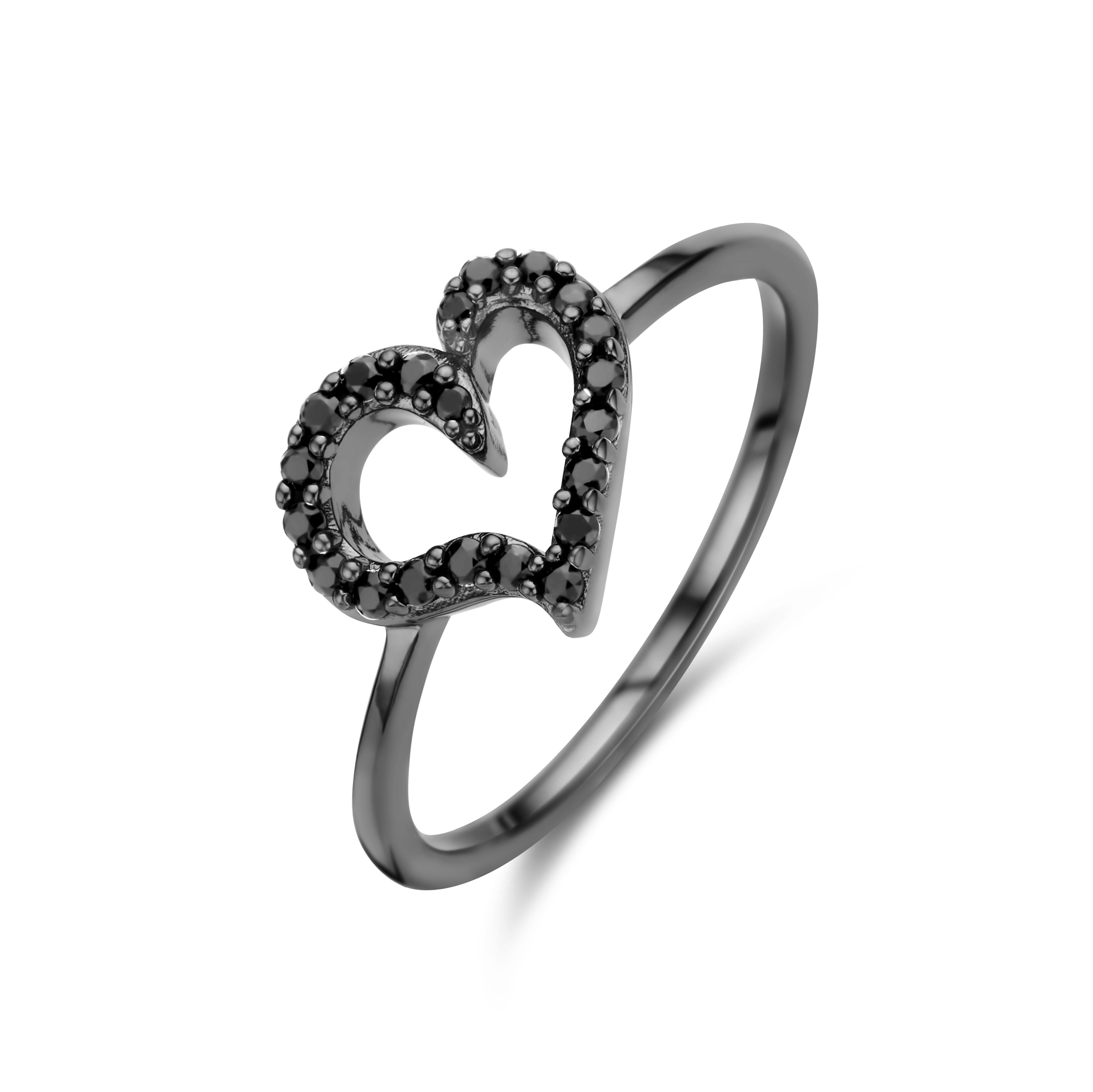 Youth Ring - Sterling Silber rutheniert - Zirkonia-1