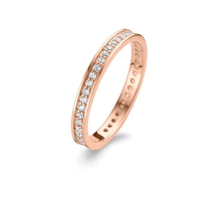 Chic Ring 2 mm - Sterling Silber rosé vergoldet - Zirkonia-1