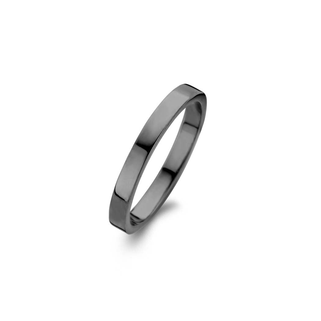 Raw Ring - Sterlingsilber rutheniert - glatt-1