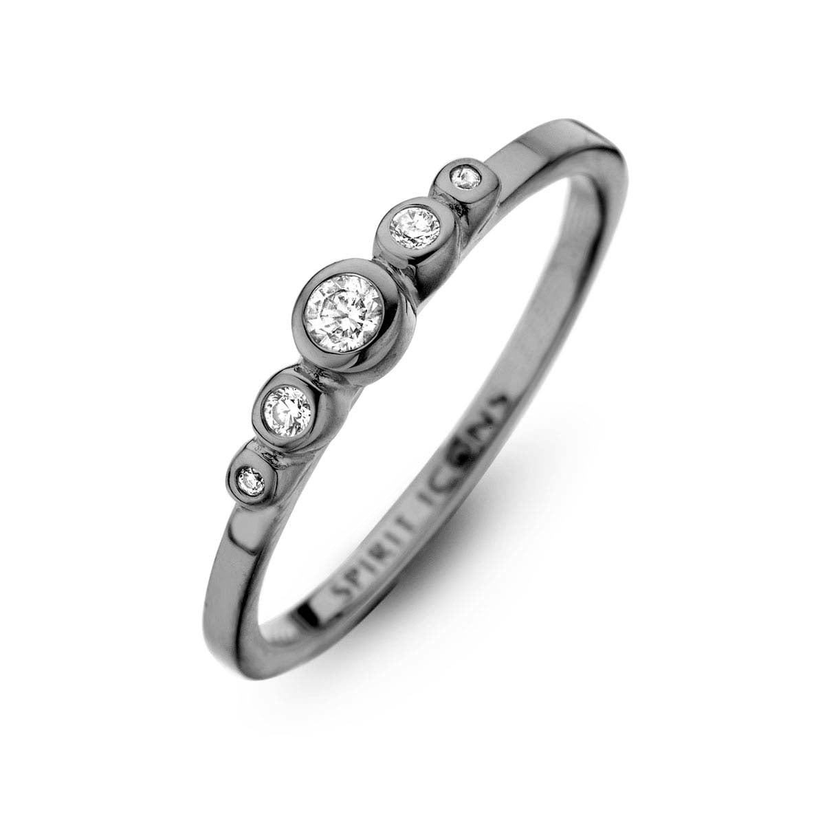 Temptation Ring - Sterling Silber Ruthenium - Zirkonia-1