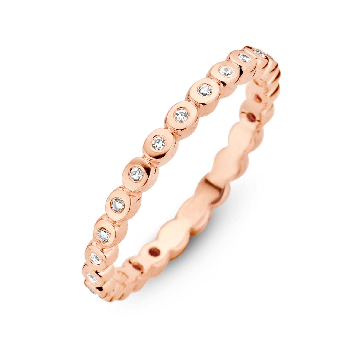 Light Ring- Sterlingsilber rosé vergoldet - Zirkonia-1