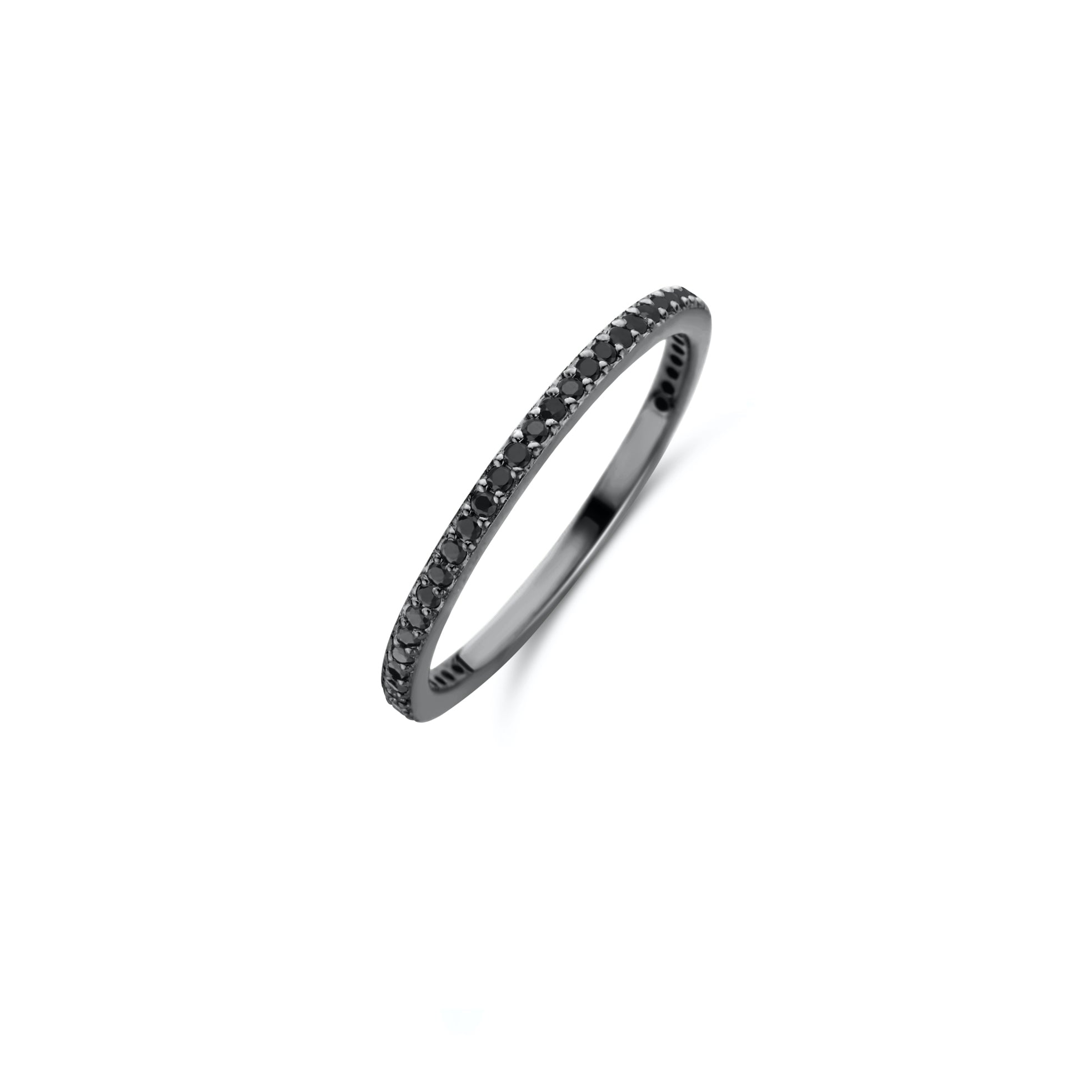 Chic polierter Ring 1,5 mm - Sterlingsilber rutheniert - Zirkona-1