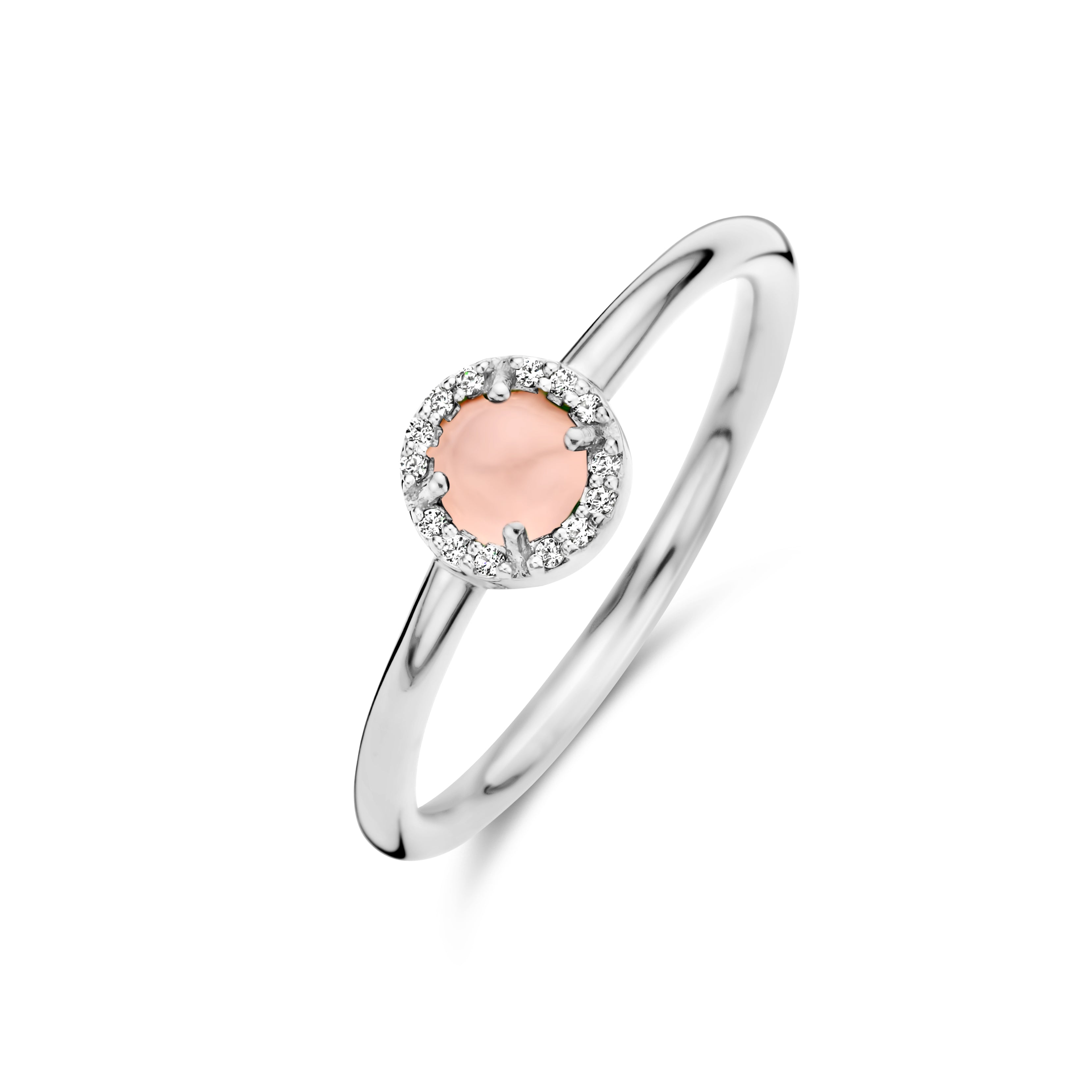 Euphoria Ring - Sterlingsilber - rosa Achat und Zirkonia-1