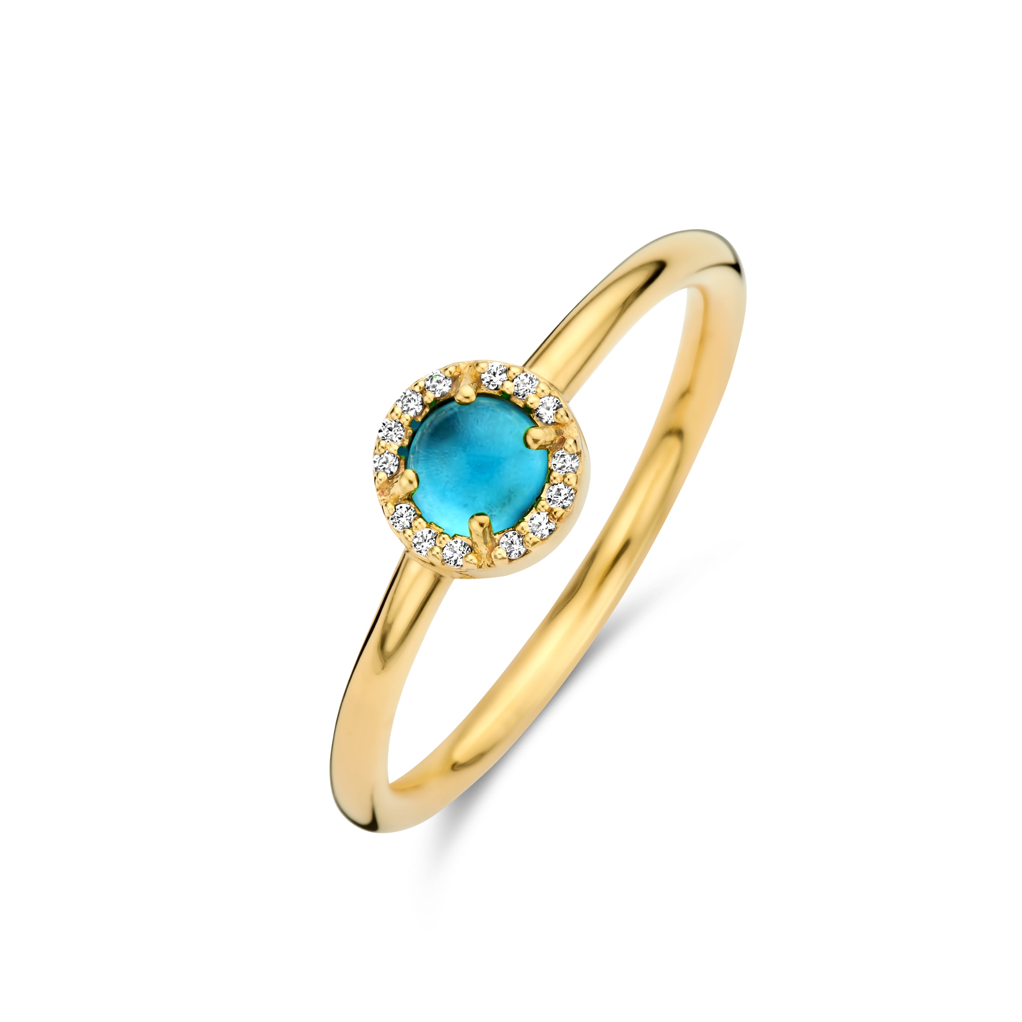 Euphoria Ring - vergoldetes Sterlingsilber - blauer Achat und Zirkonia-1