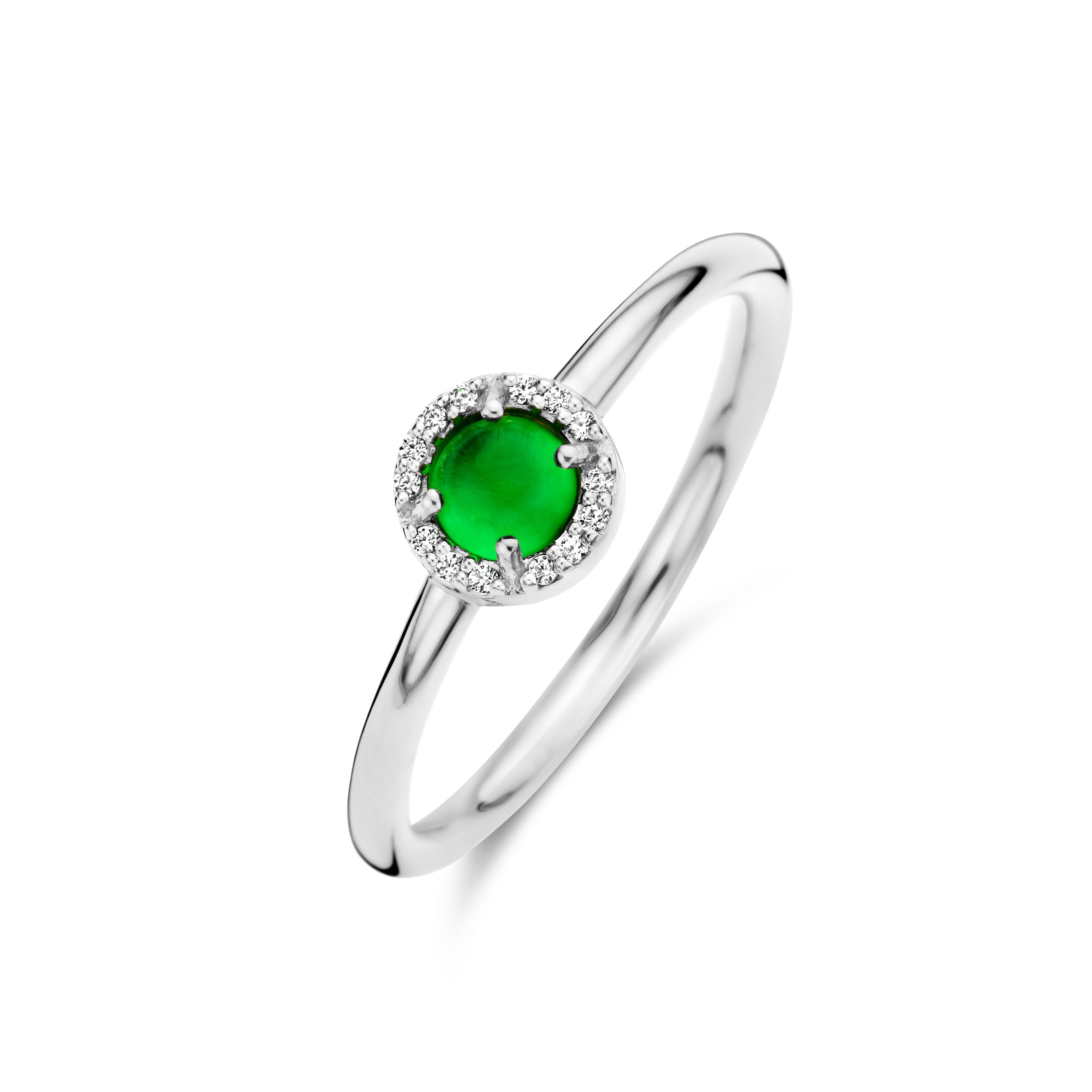 Euphoria Ring - Sterlingsilber - grüner Achat und Zirkonia-1