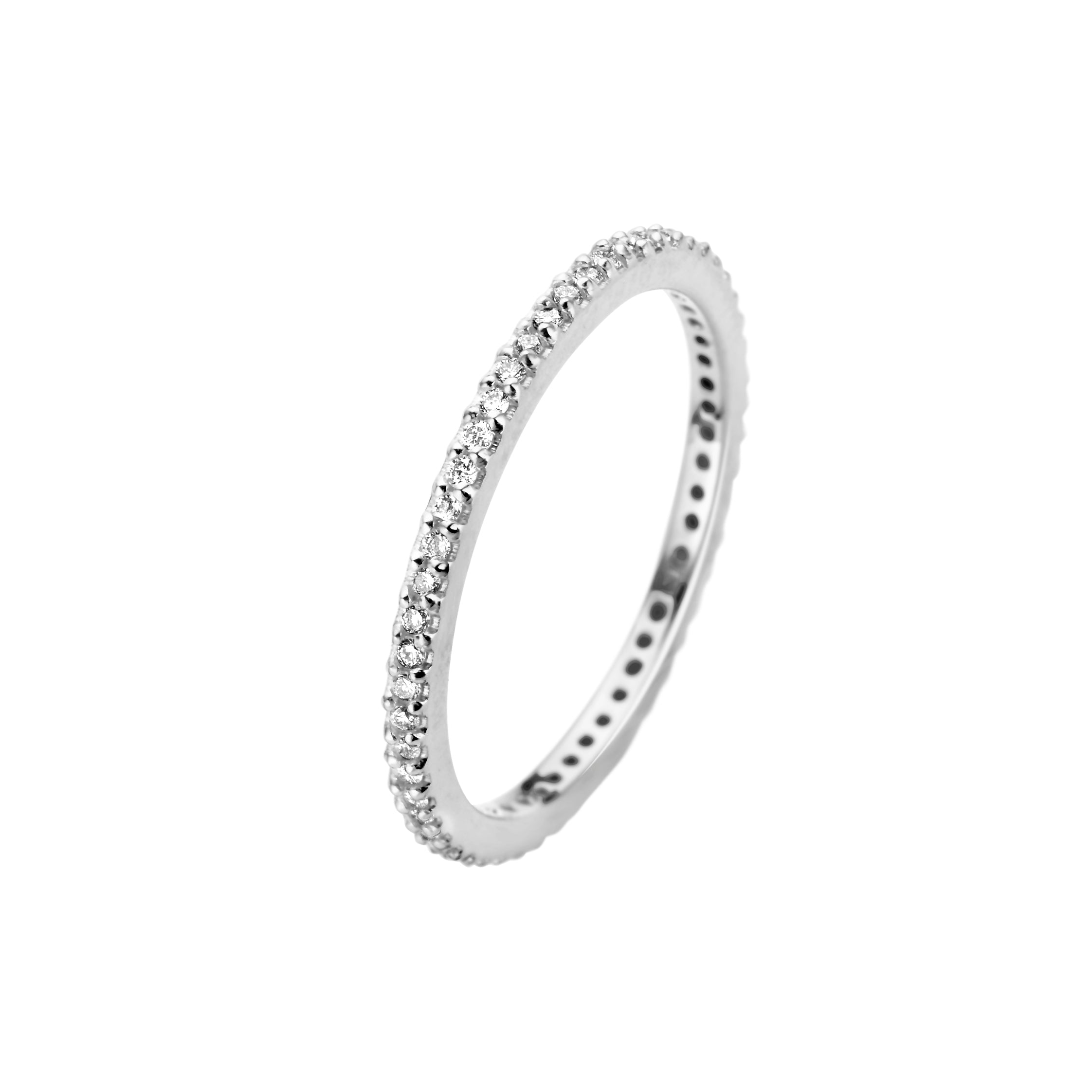 Chic Ring 1,5 mm - 14 kt. Weißgold mit 0,245 CT brillantgeschliffenen Diamanten-1