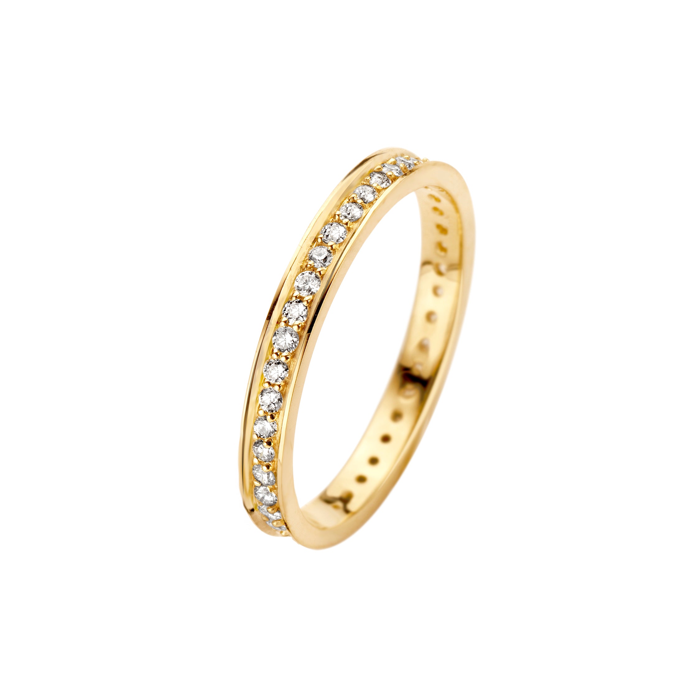 Chic Ring 2,5 mm - 14 kt. Gold mit 0,37 CT brillantgeschliffenen Diamanten-1