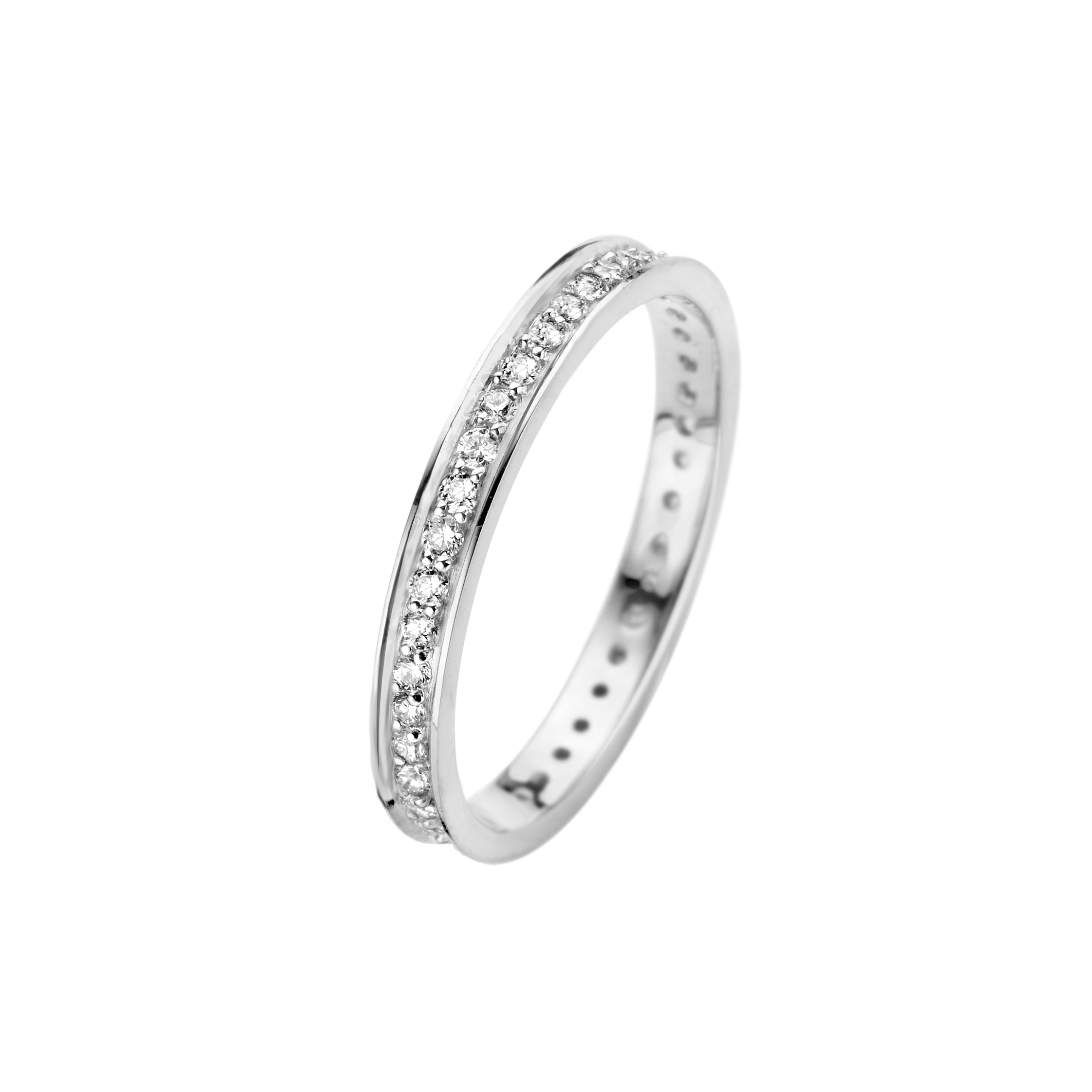 Chic Ring 2,5 mm - 14 kt. Weißgold mit 0,37 CT Brillantschliff Diamanten-1