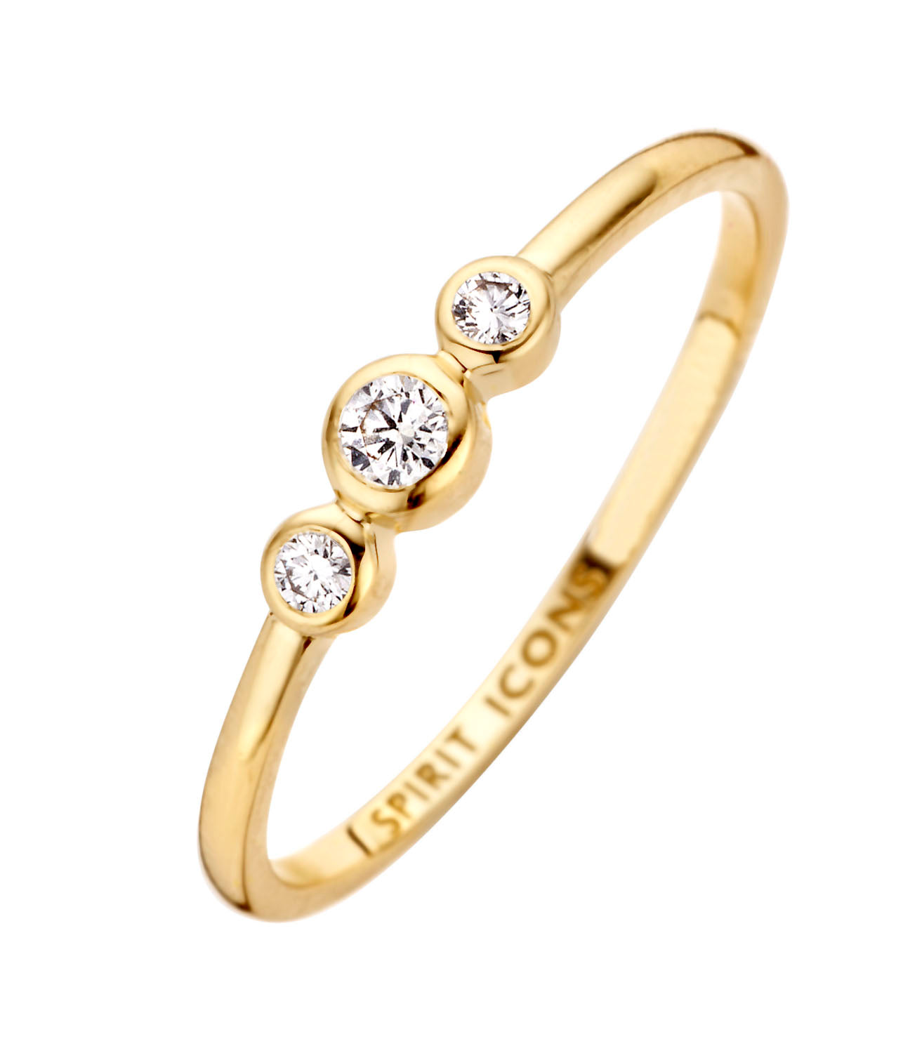 Trinity Ring - 14 kt. Gold mit 0,09 CT brillantgeschliffenen Diamanten-1