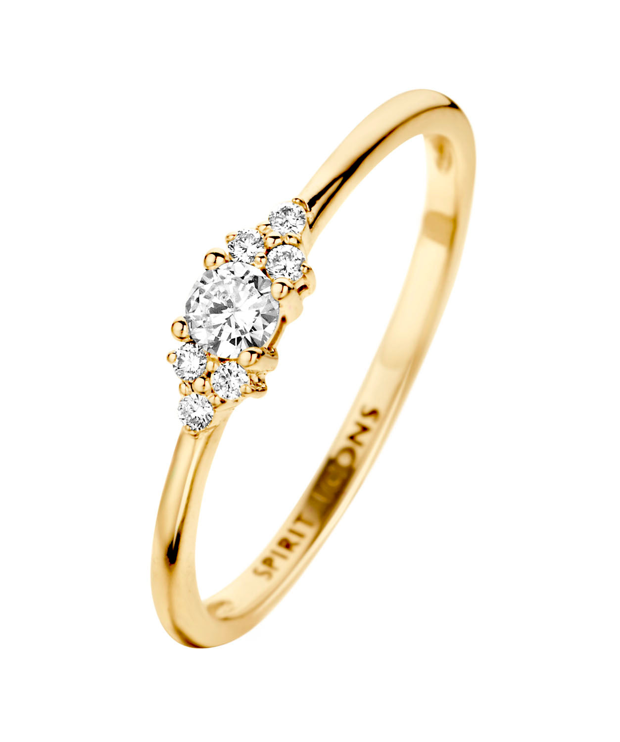 Vida Ring - 14 kt. Gold mit 0,16 CT brillant geschliffenen Diamanten-1