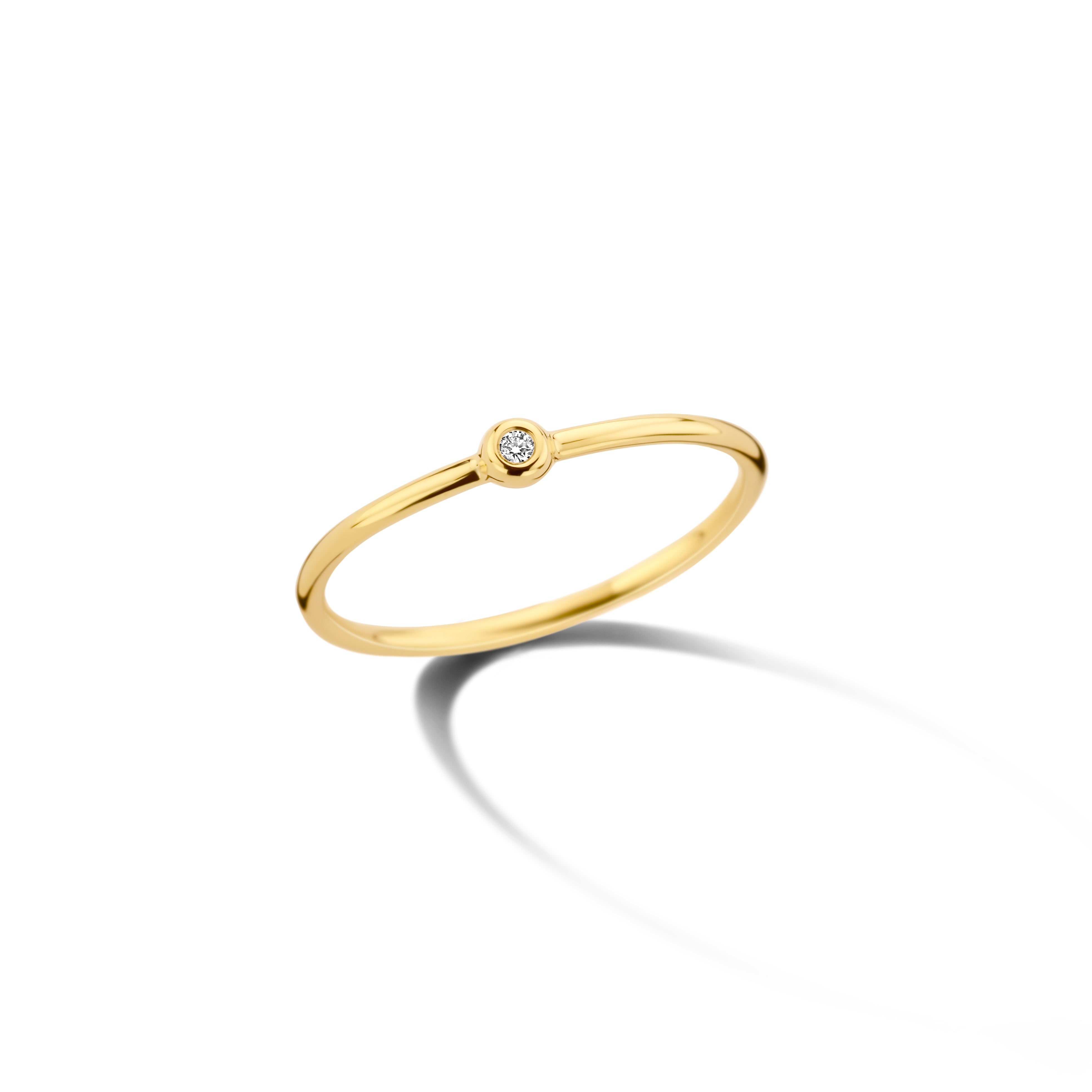 Belle Ring - 14 kt. Gold mit 0,01 CT Brillantschliff Diamant-2