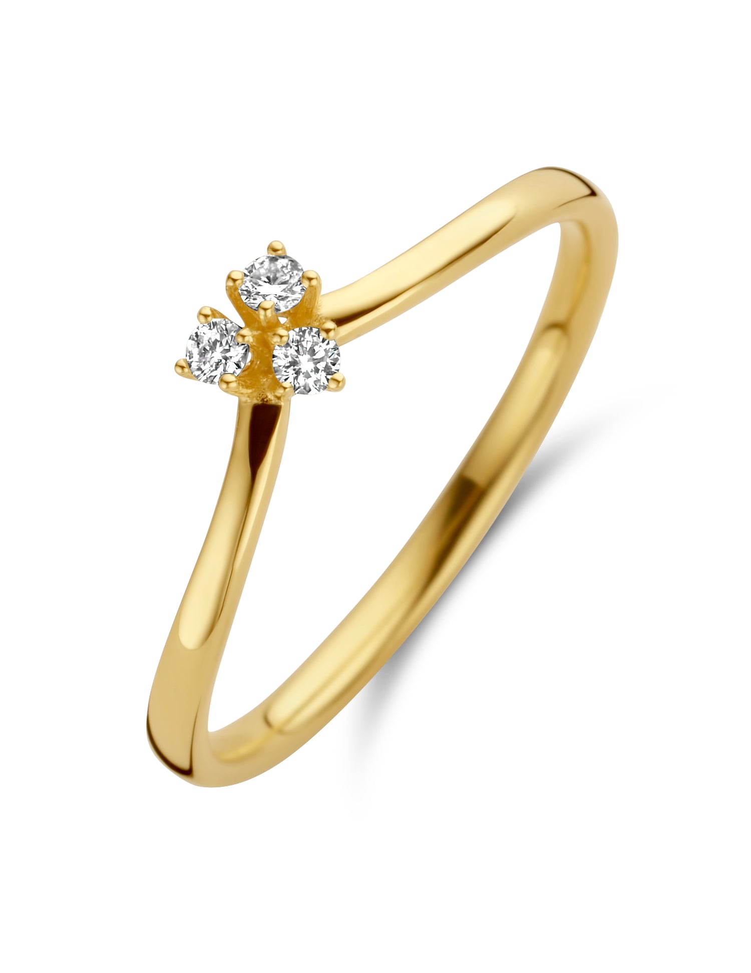 Juliet Ring klein - 14 kt. Gold mit 0,09 CT Brillant geschliffenen Diamanten-2