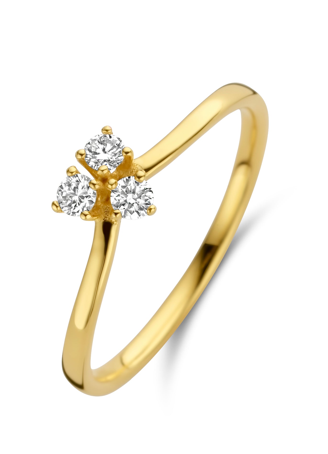 Juliet Ring mittelgroß - 14 kt. Gold mit 0,18 CT brillantgeschliffenen Diamanten-2