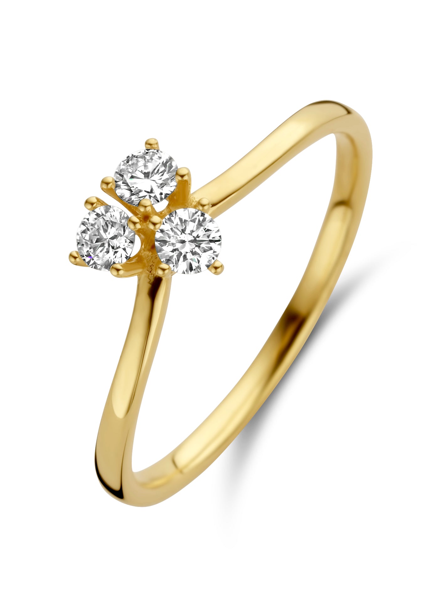 Juliet Ring Large - 14 kt. Gold mit 0,27 CT Brillantschliff Diamanten-1