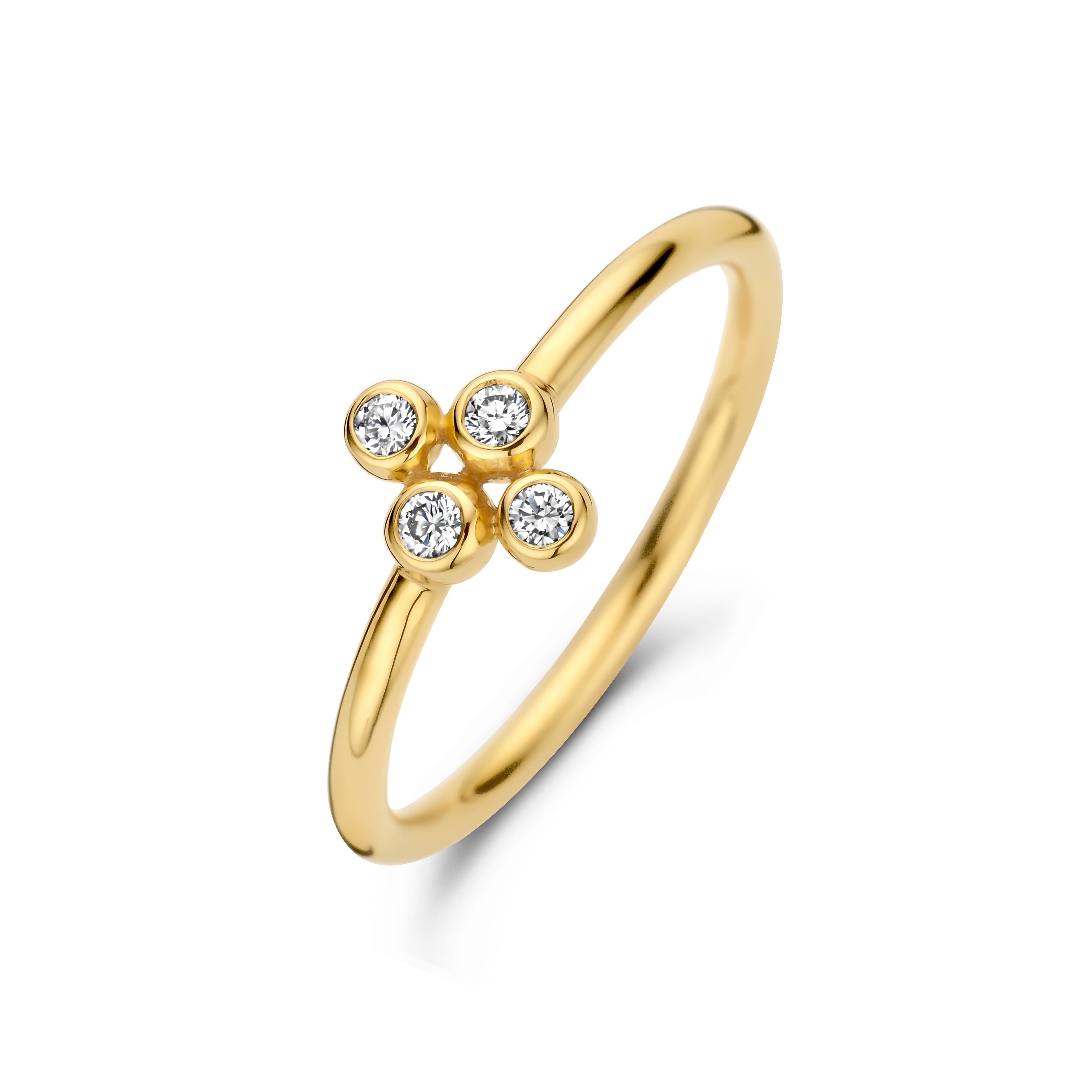 Alba Ring - 14 kt. Gold mit 0,11 CT brillant geschliffenen Diamanten-1